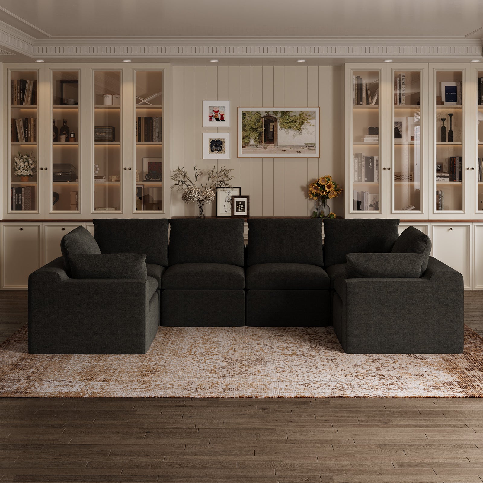DayDrift Chenille Modular Sectional Sofa - Dark Gray