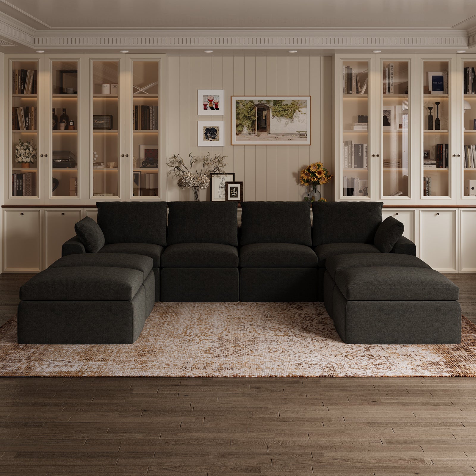 DayDrift Chenille Modular Sectional Sofa - Dark Gray