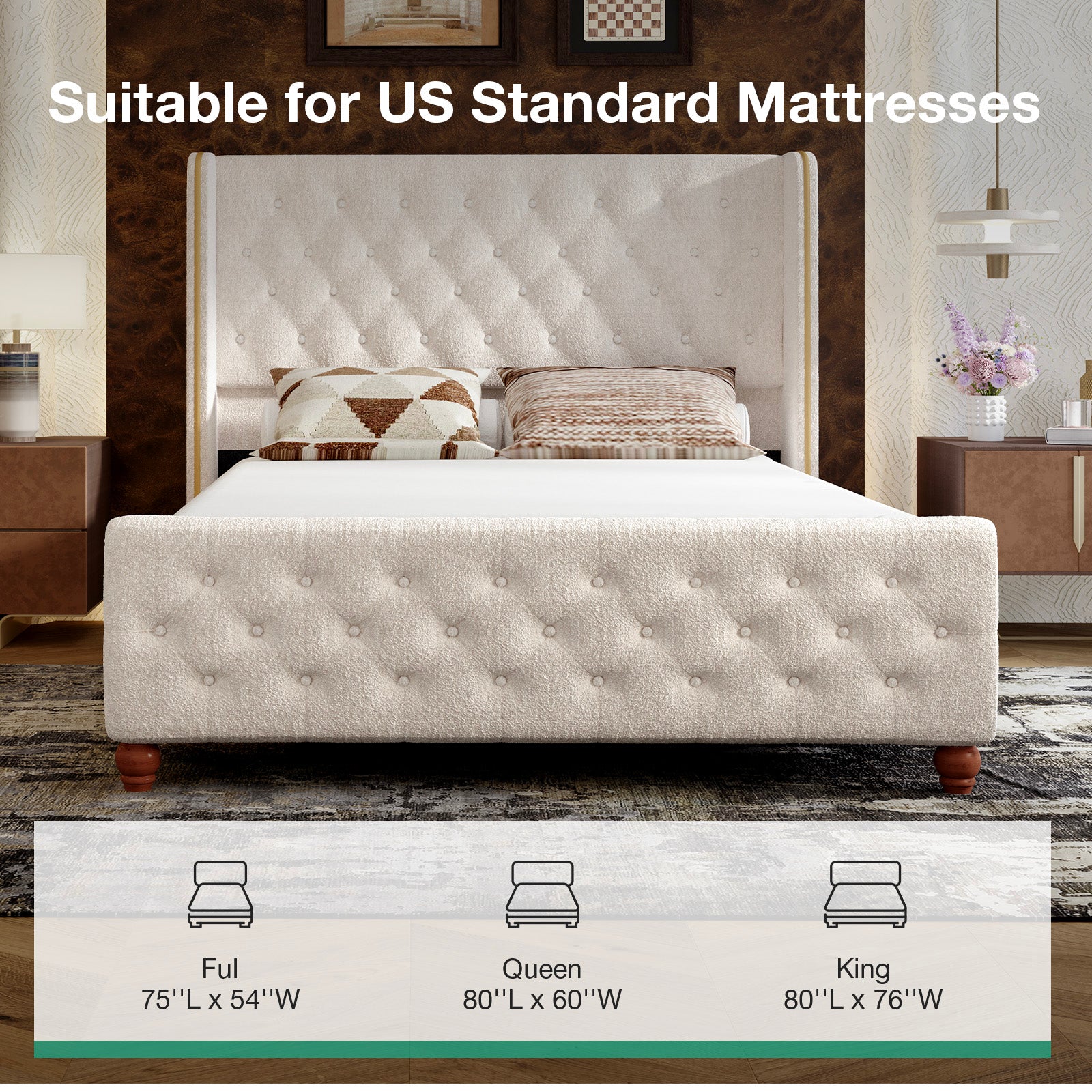 Lyla Velvet Upholstered Bed Frame