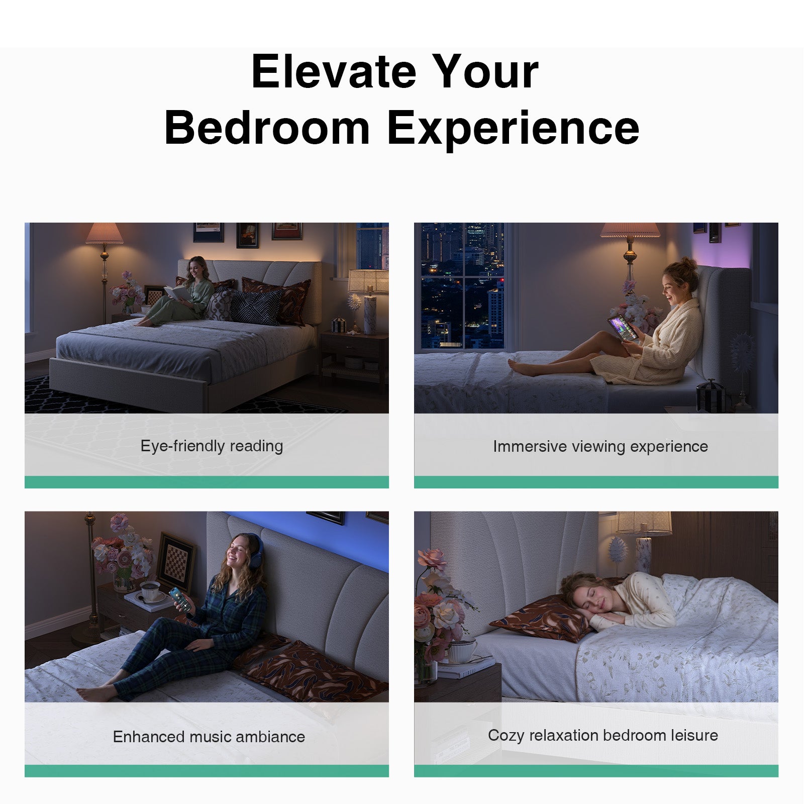 Aura LED Storage Bed Frame