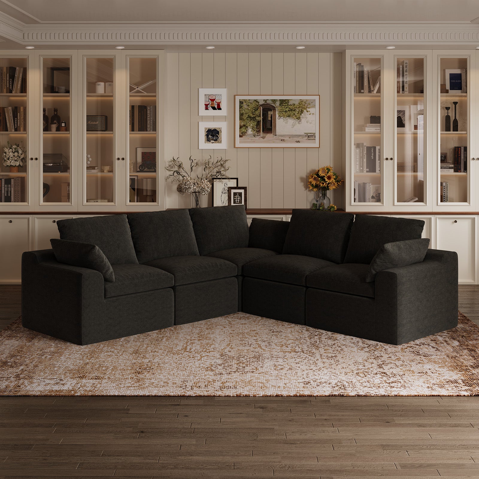 DayDrift Chenille Modular Sectional Sofa - Dark Gray
