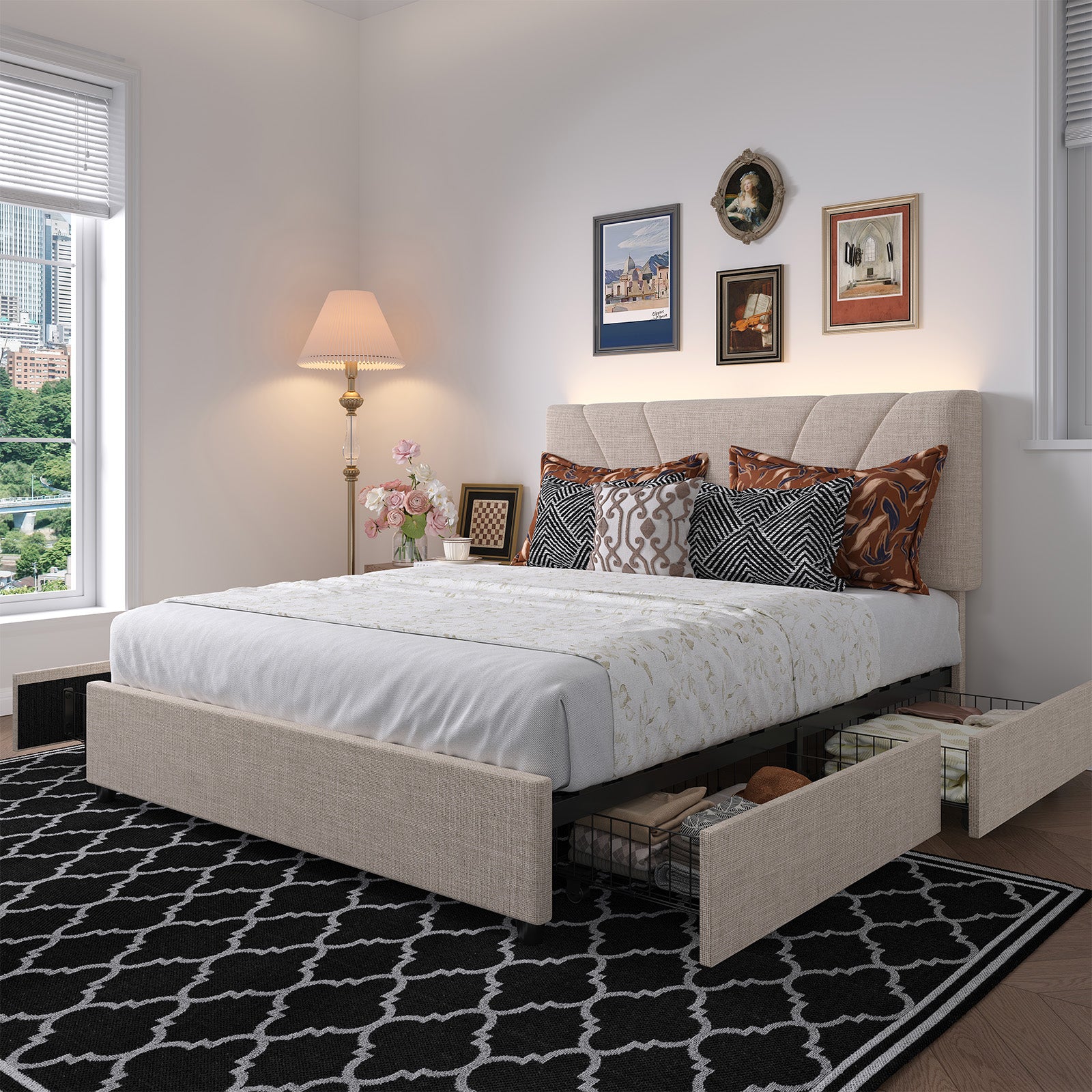 Aura LED Storage Bed Frame