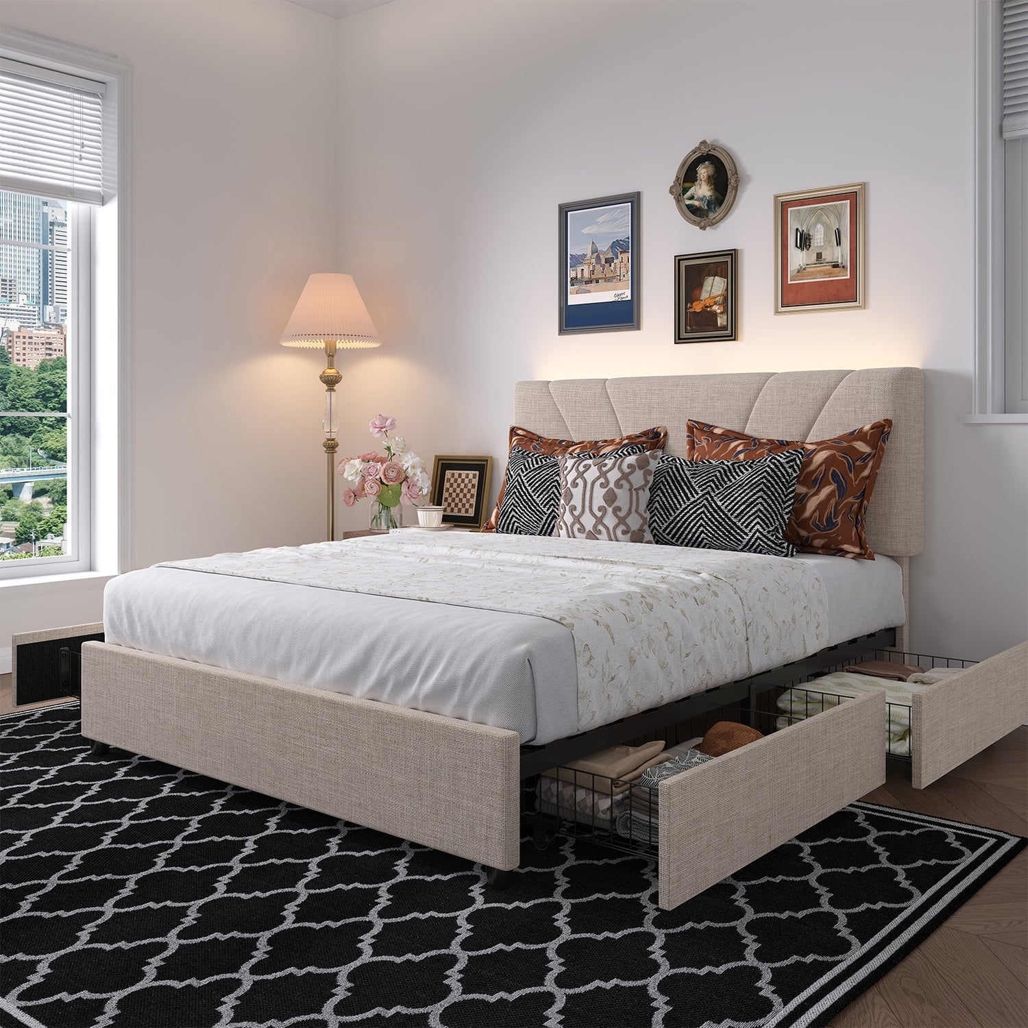 Aura LED Storage Bed Frame
