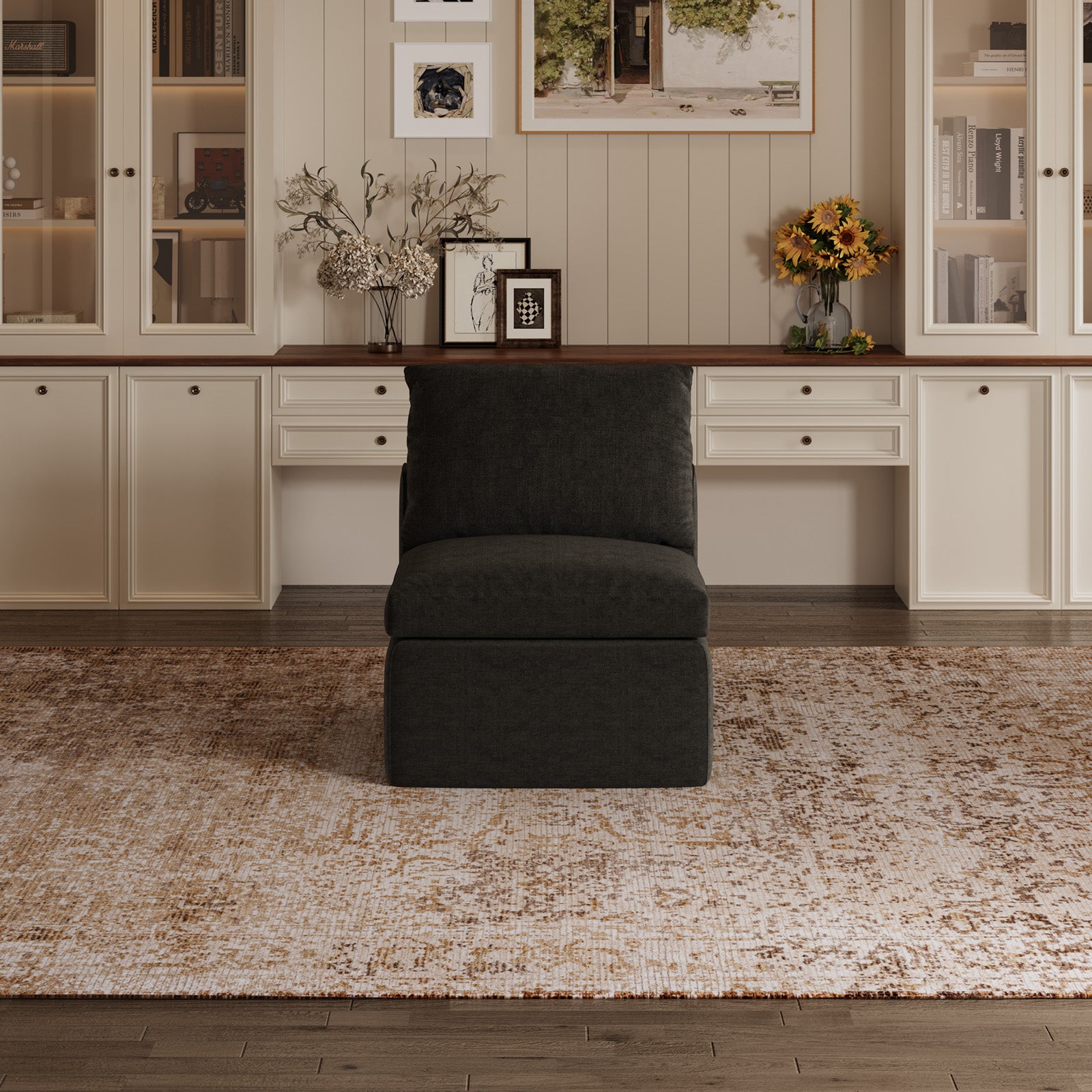 DayDrift Chenille Modular Sectional Sofa - Dark Gray