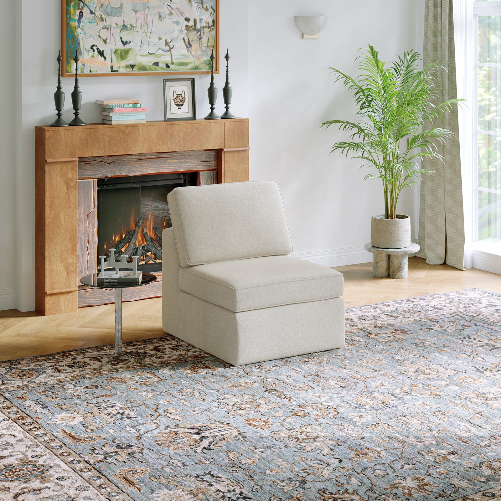 ComfyRoll Chenille Modular Sectional Sofa - White