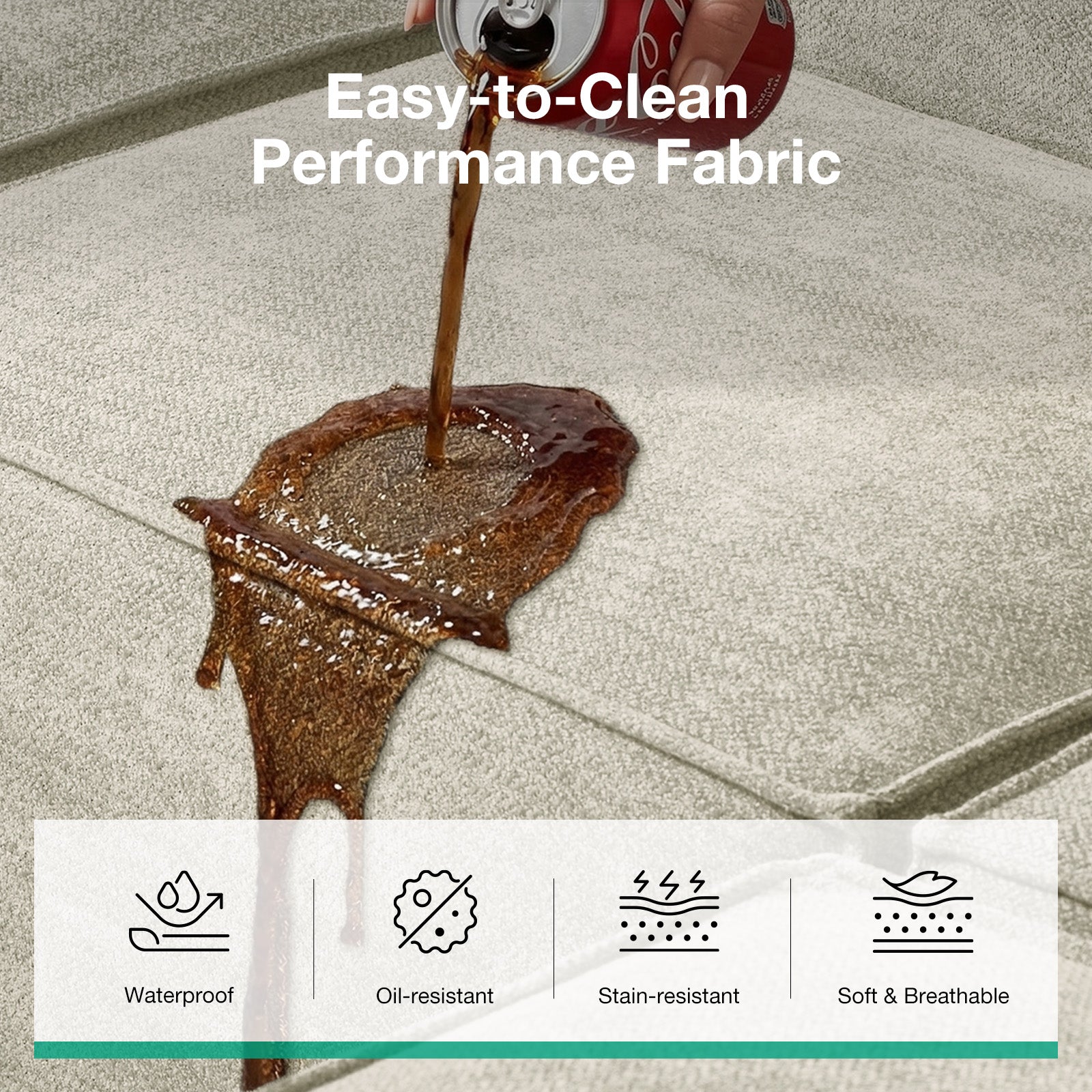 Minimalist Performance Chenille Modular Sofa - Beige