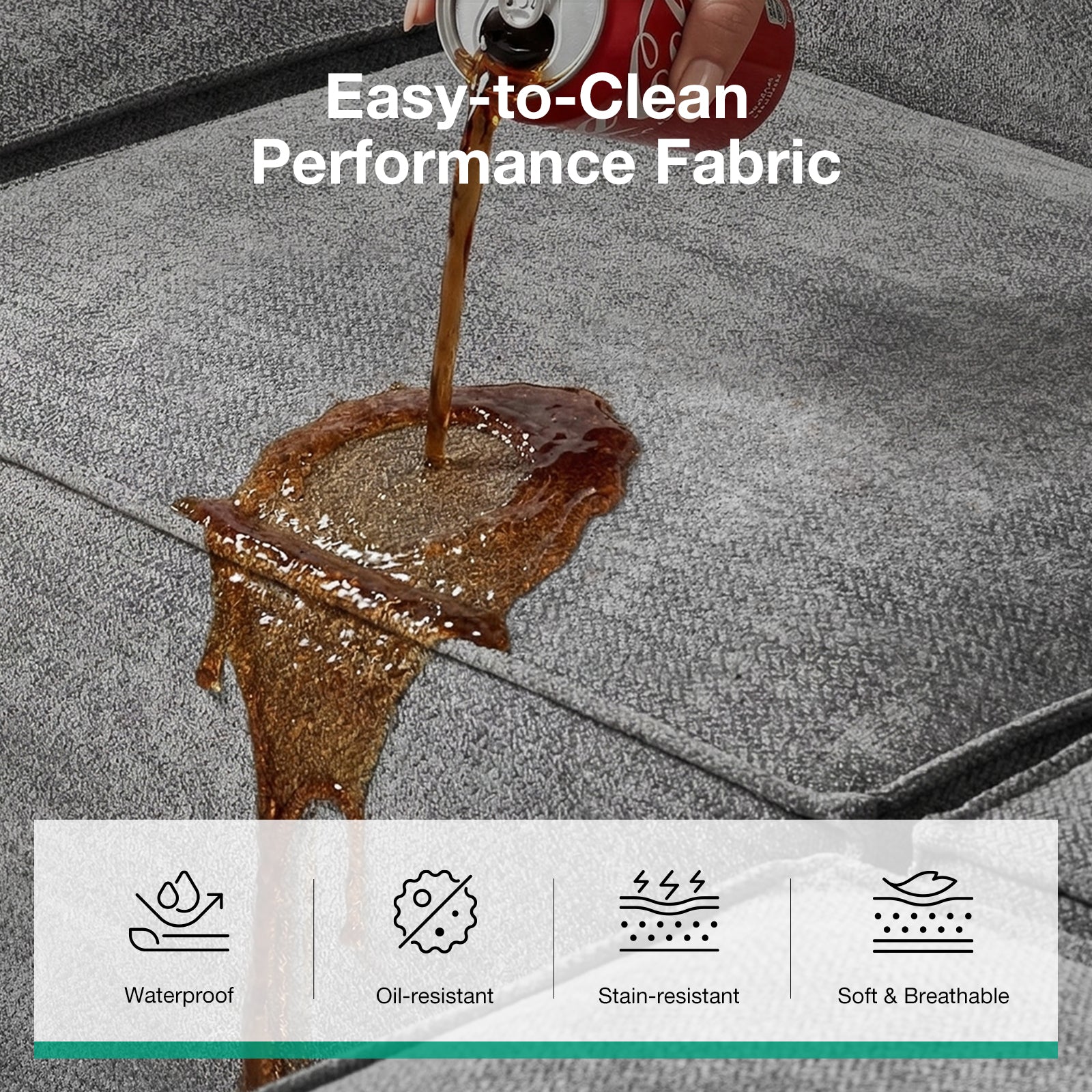 Minimalist Performance Chenille Modular Sofa - Dark Gray