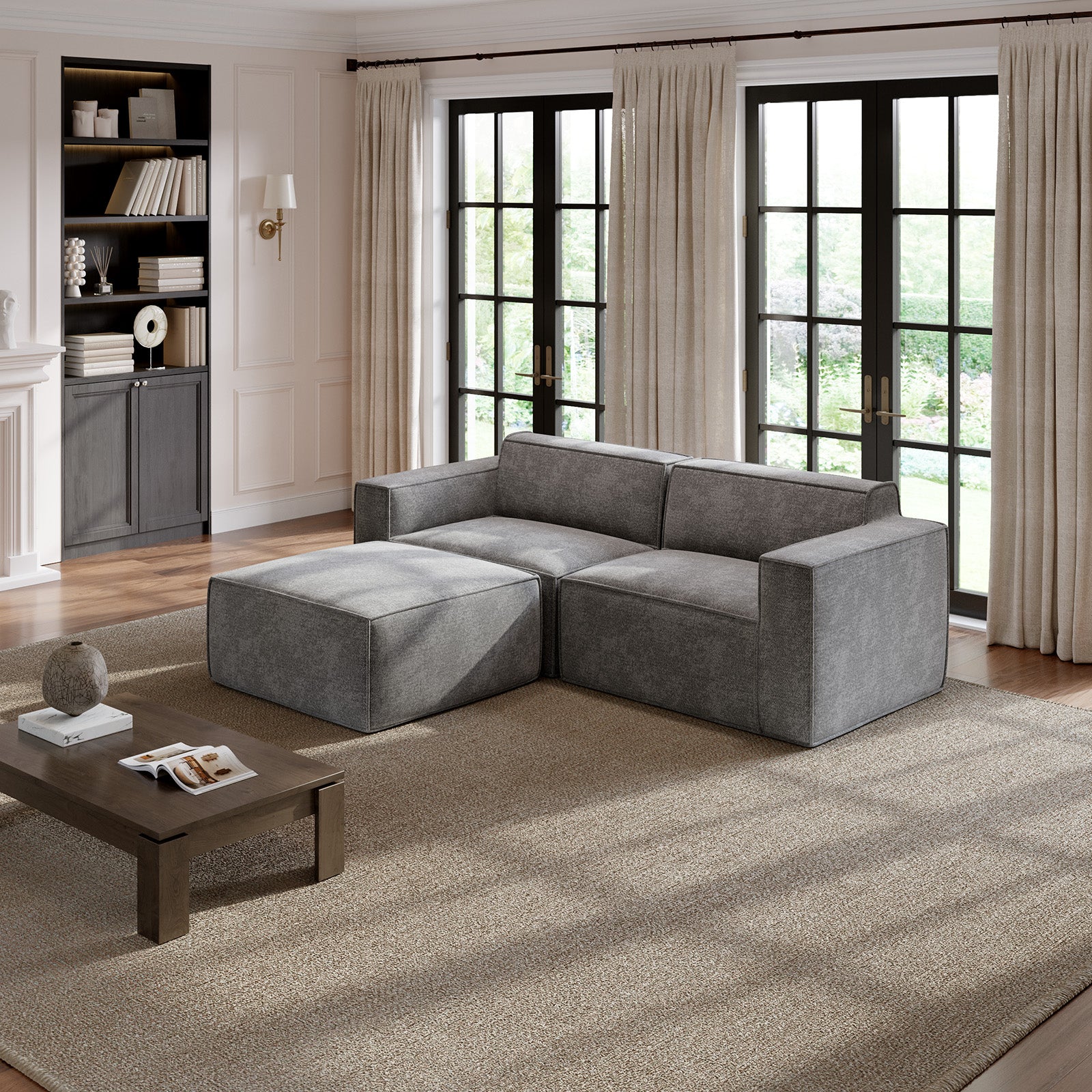 Minimalist Performance Chenille Modular Sofa - Dark Gray