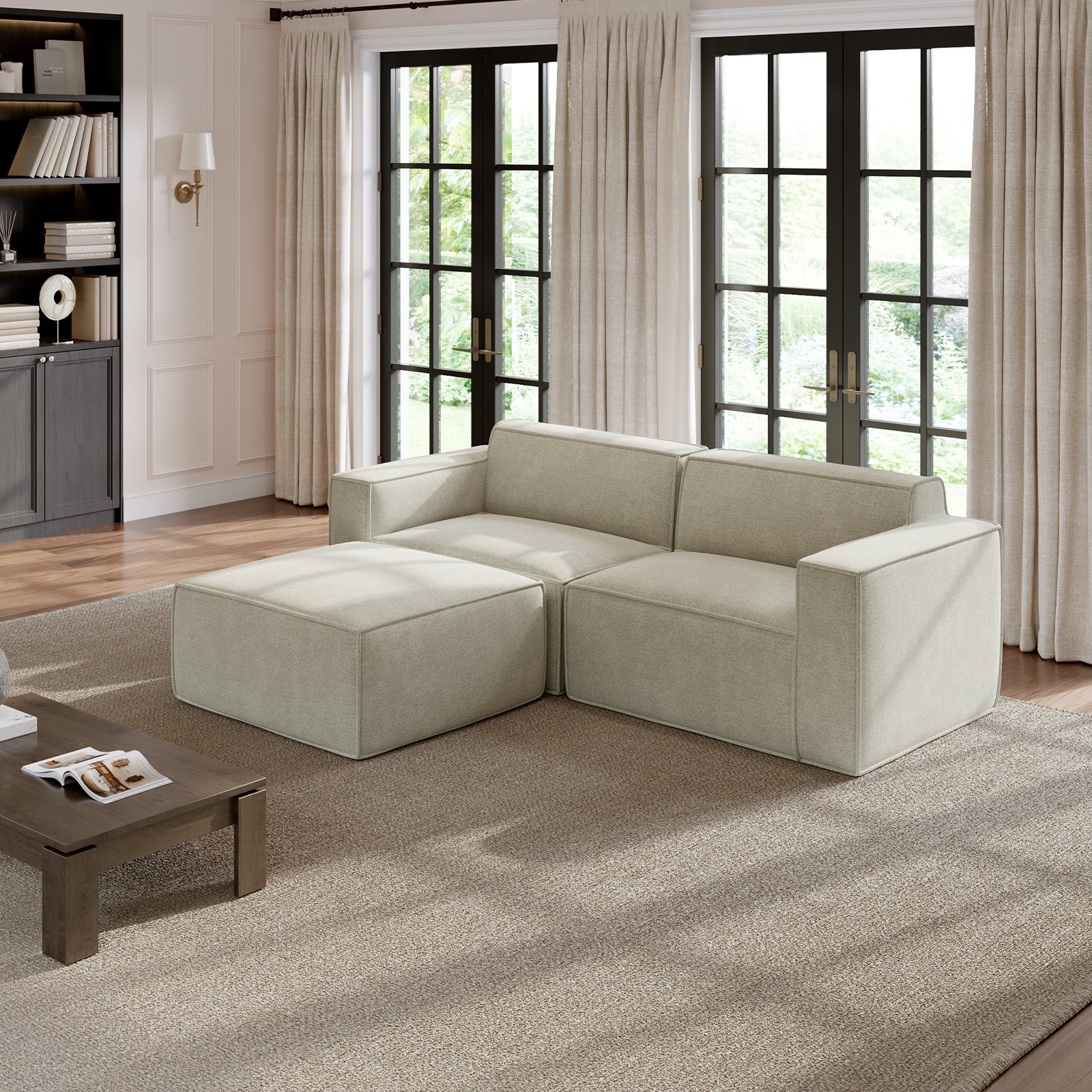 Minimalist Performance Chenille Modular Sofa - Beige