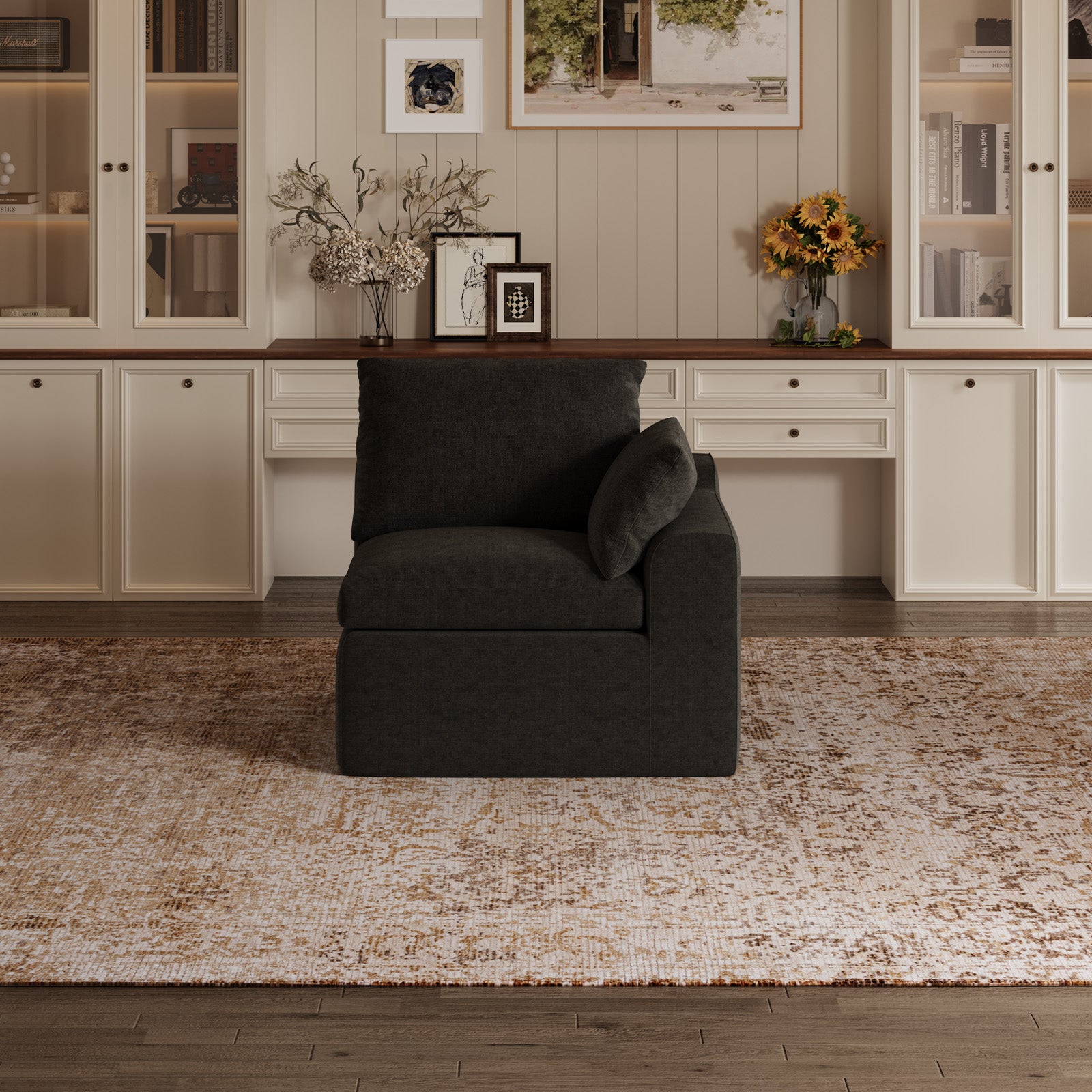 DayDrift Chenille Modular Sectional Sofa - Dark Gray