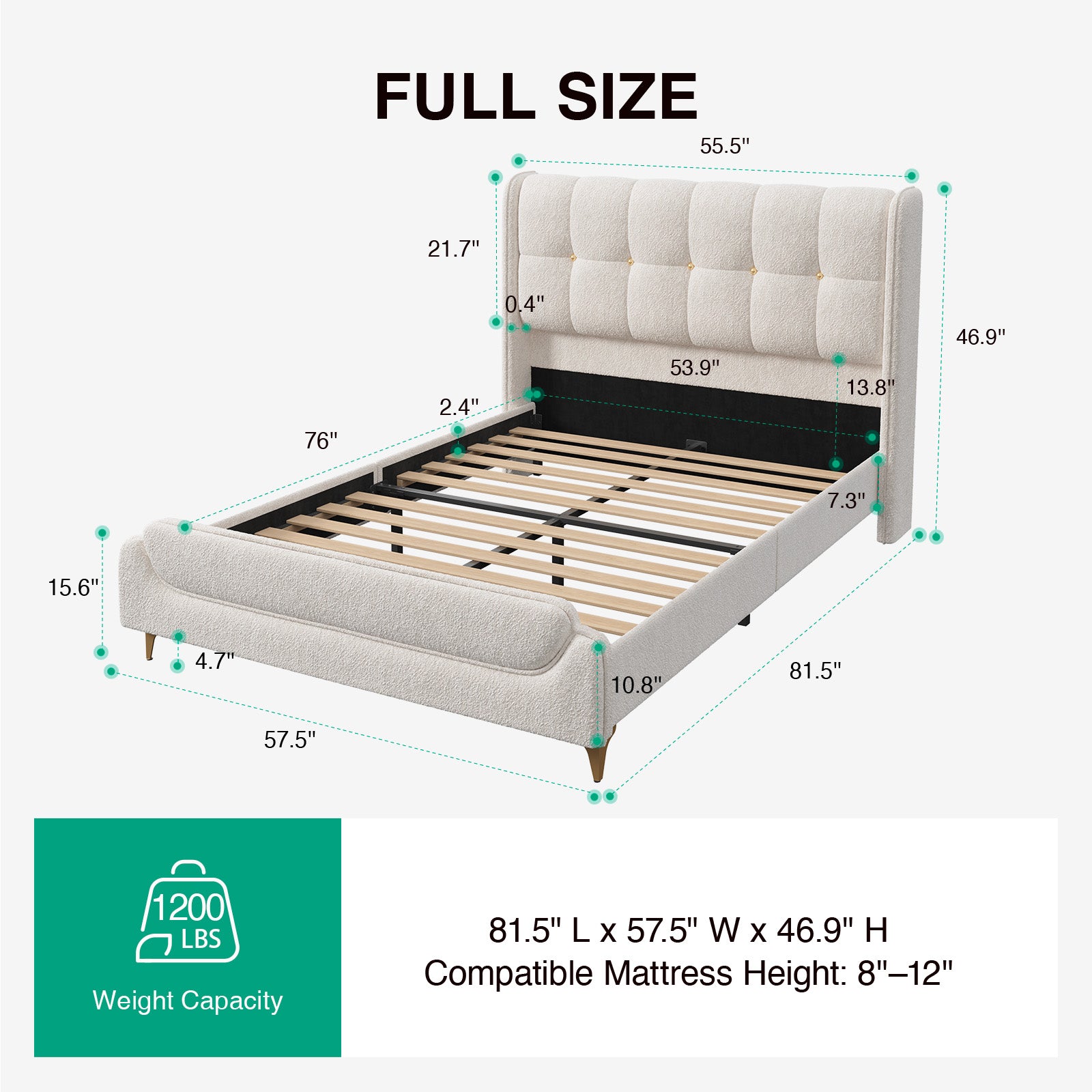 GlowCharge LED Bed Frame