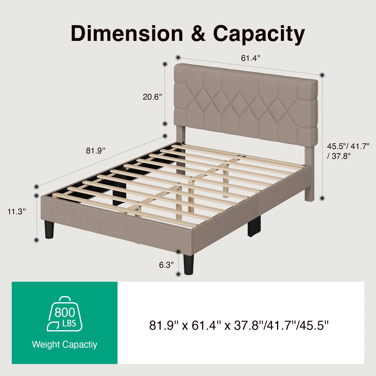 Aspen Bed Frame with Adjustable Headboard