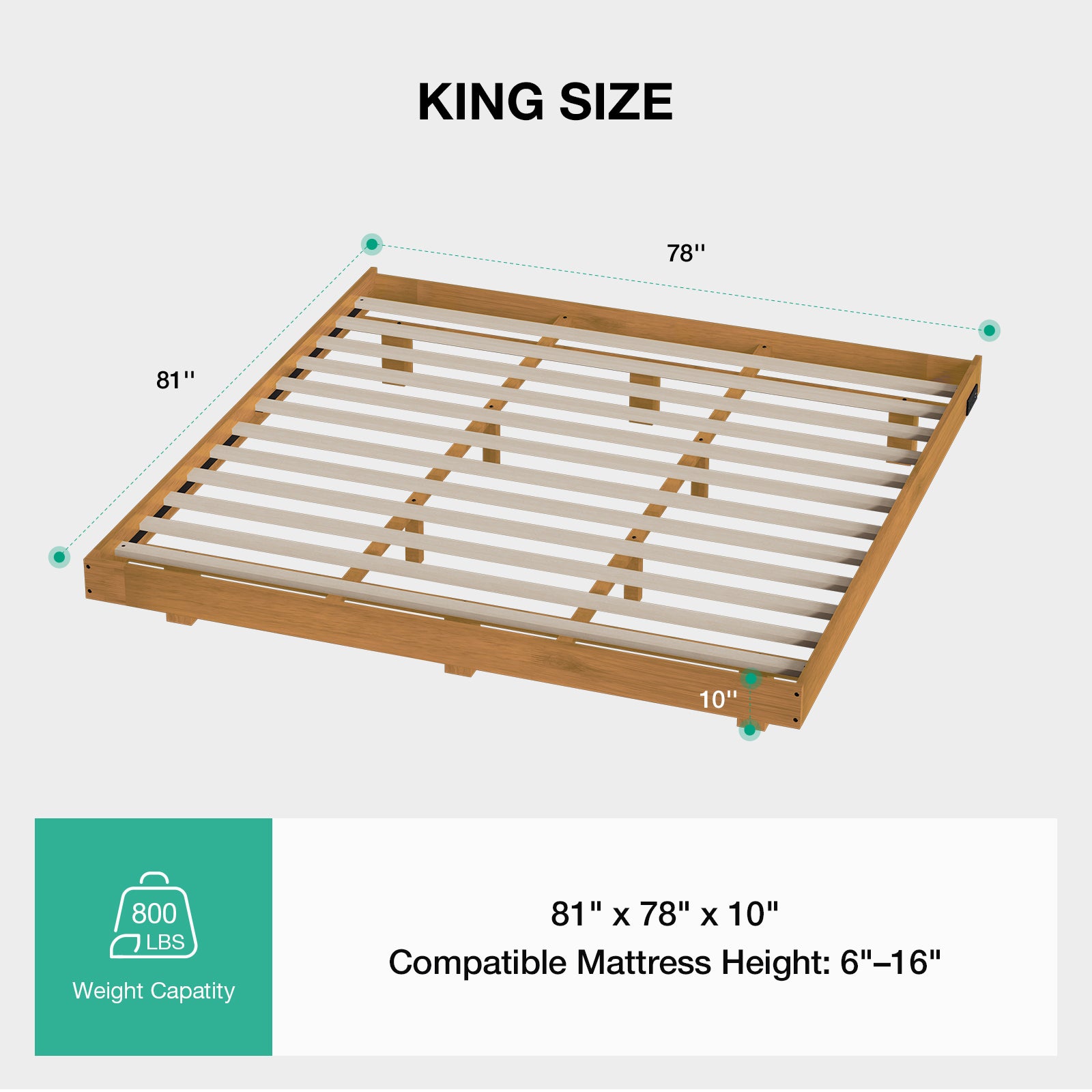 Alora Floating Solid Wood LED Bed Frame