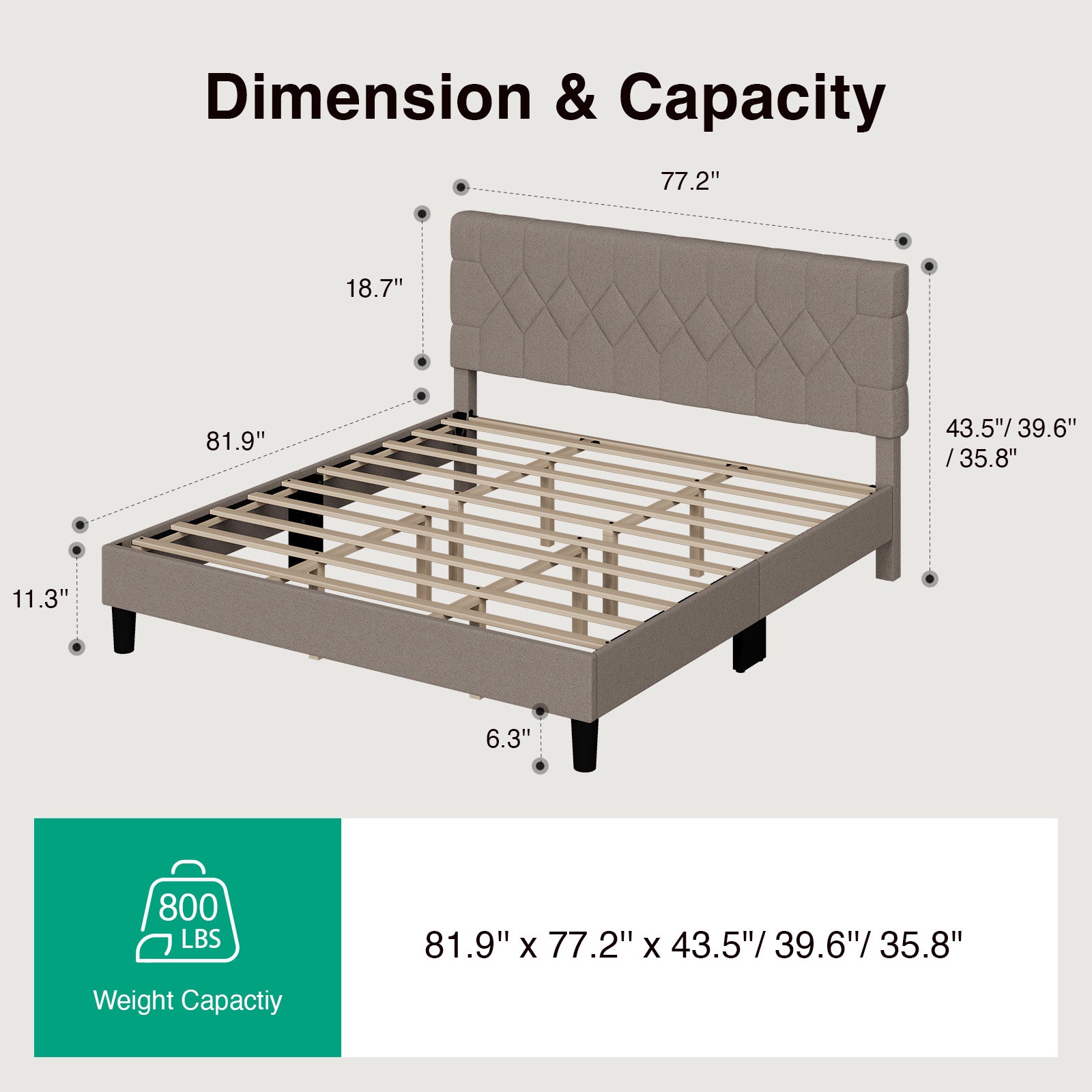 Aspen Bed Frame with Adjustable Headboard