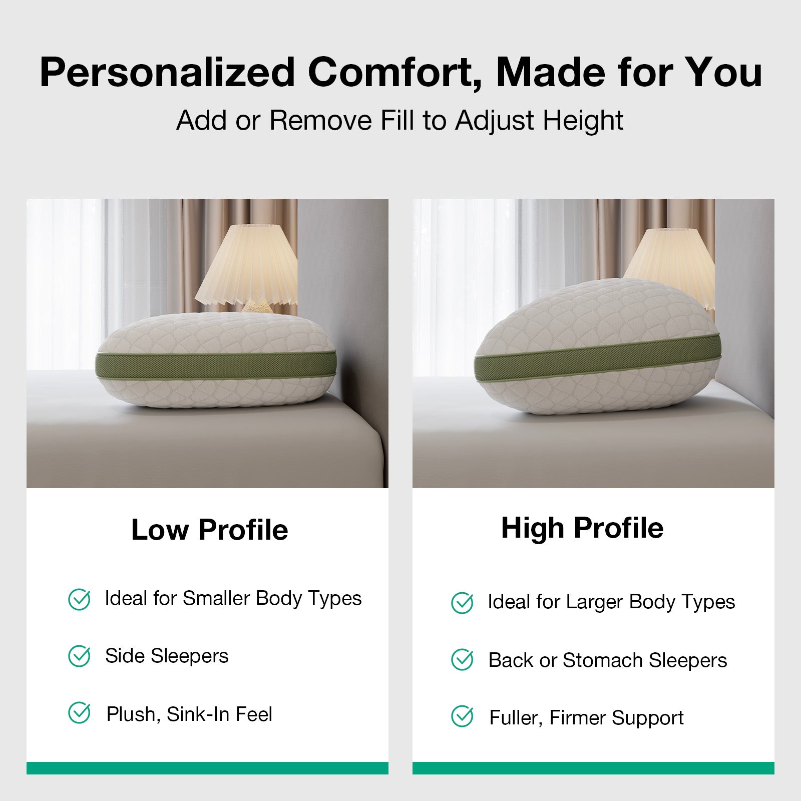 Bliss Adjustable Side Sleeper Pillow