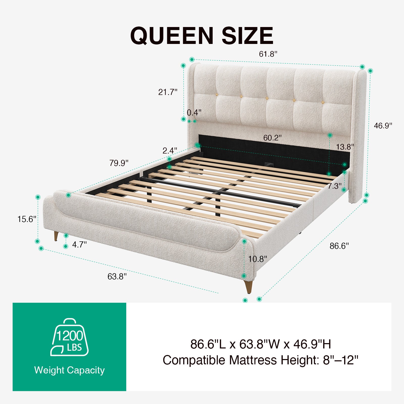 GlowCharge LED Bed Frame