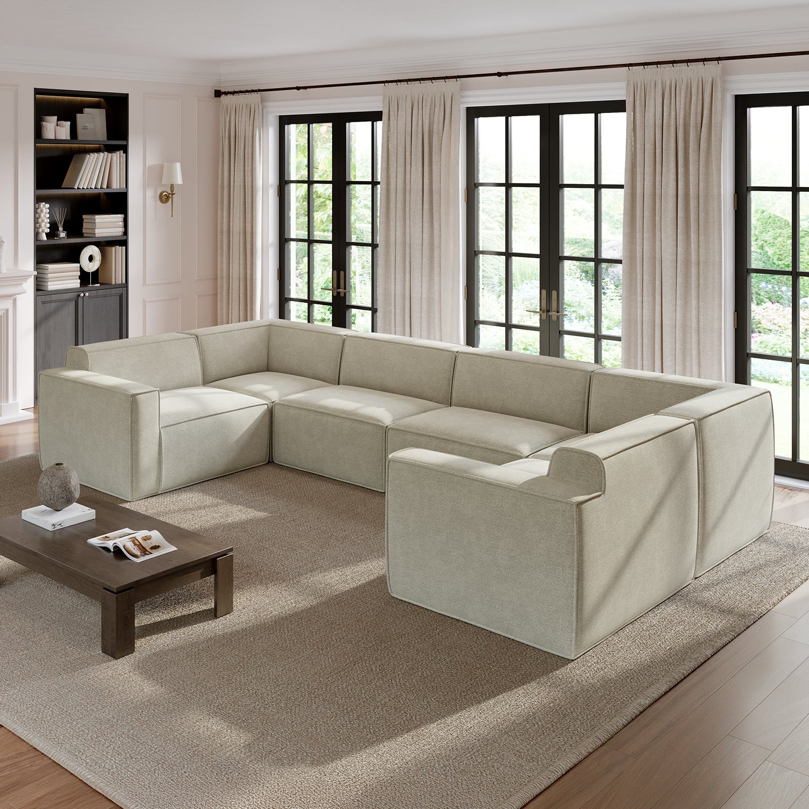 Minimalist Performance Chenille Modular Sofa - Beige