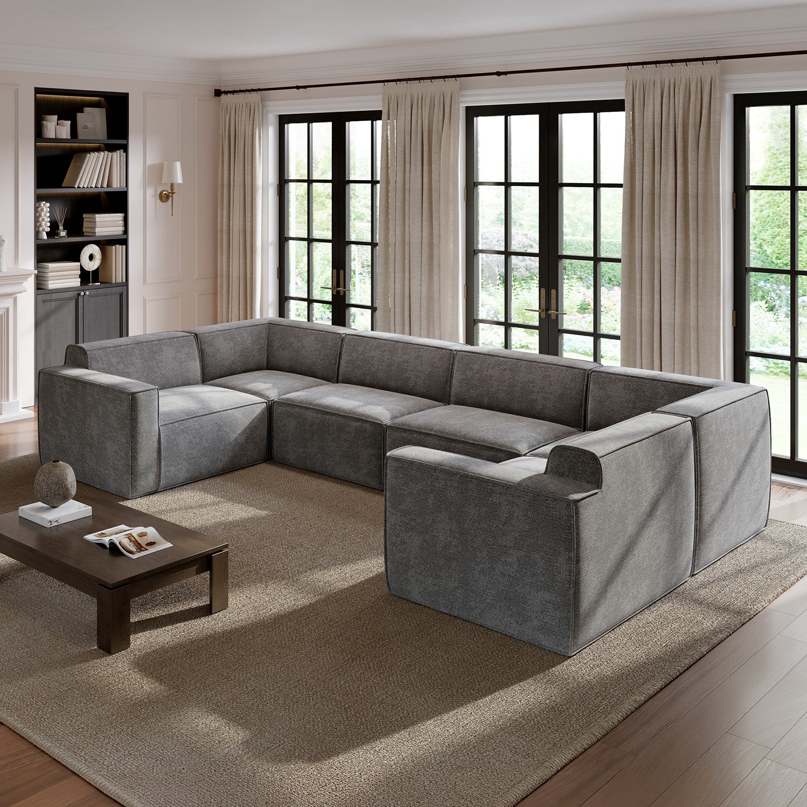 Minimalist Performance Chenille Modular Sofa - Dark Gray