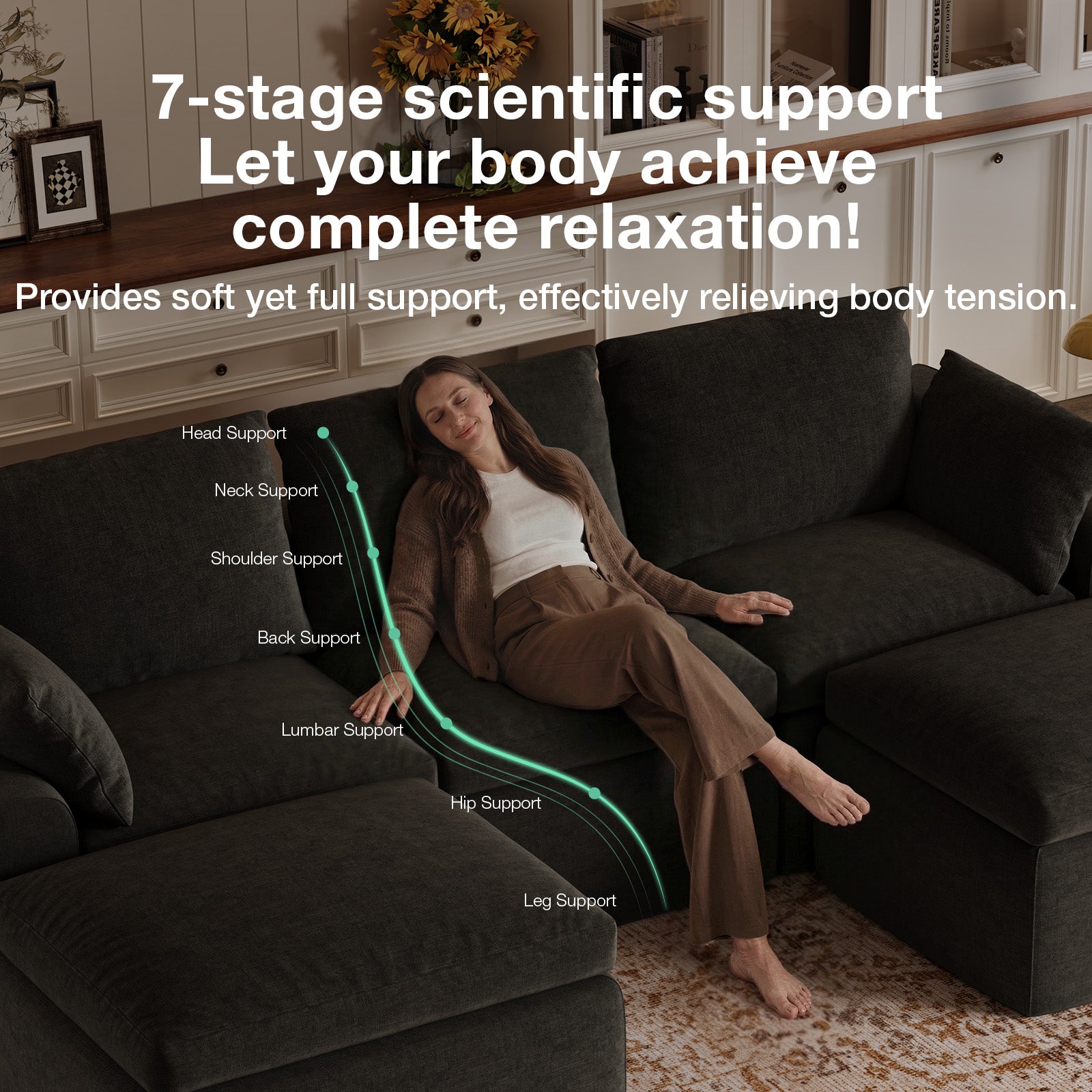 DayDrift Chenille Modular Sectional Sofa - Dark Gray