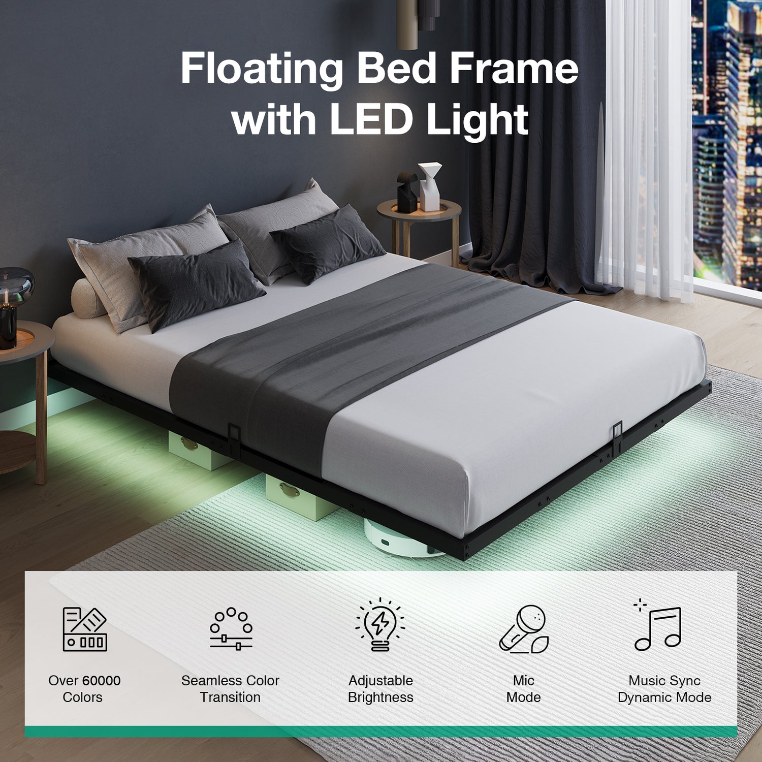 Aero Floating LED Bed Frame