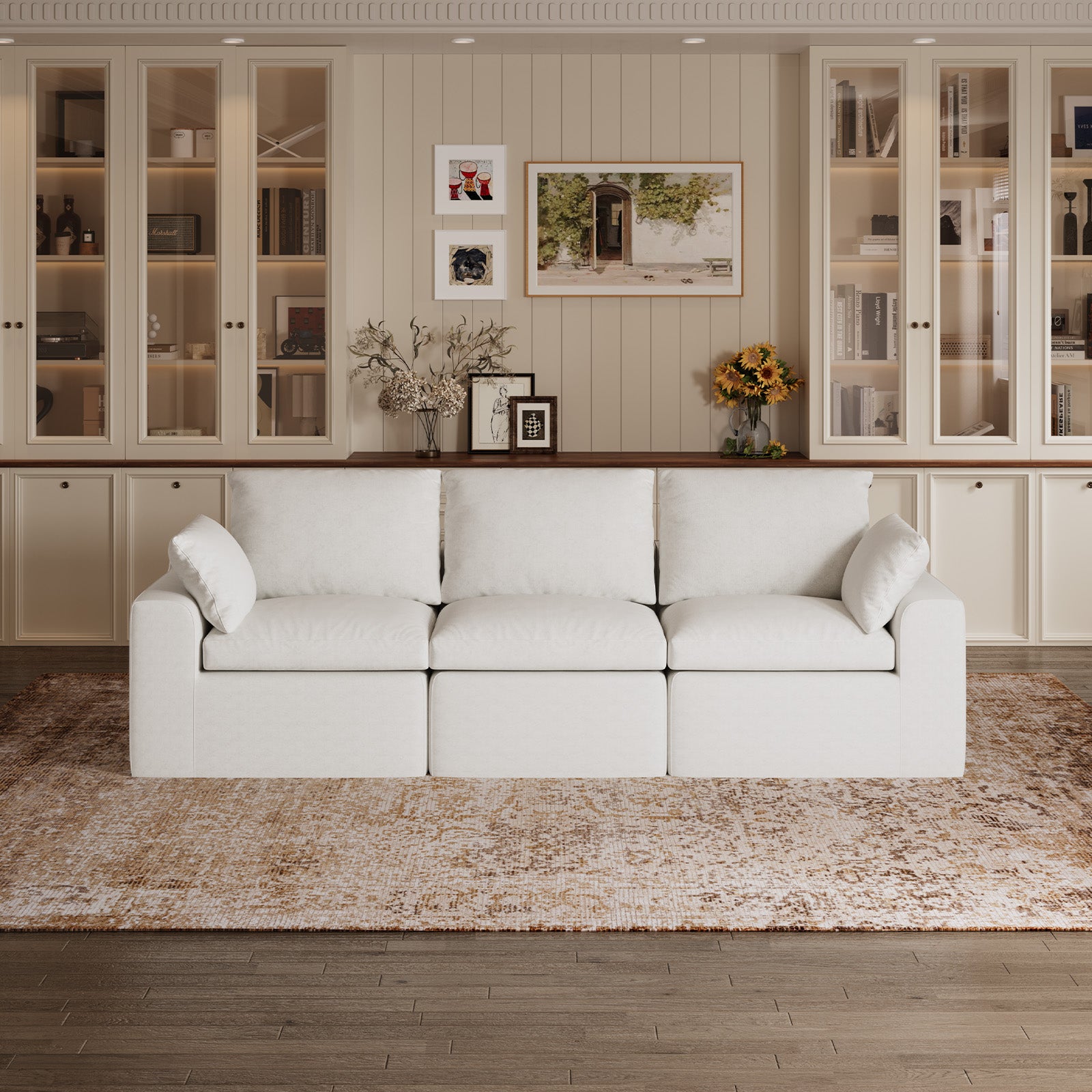 DayDrift Chenille Modular Sectional Sofa - White