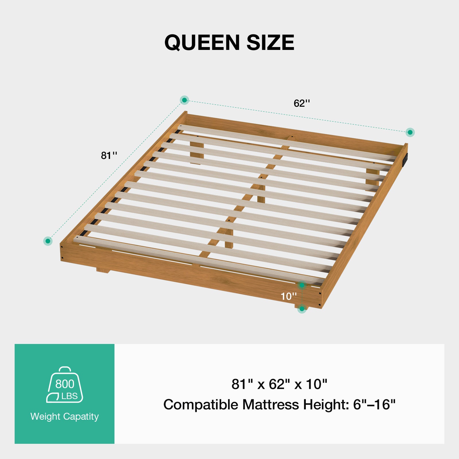 Alora Floating Solid Wood LED Bed Frame