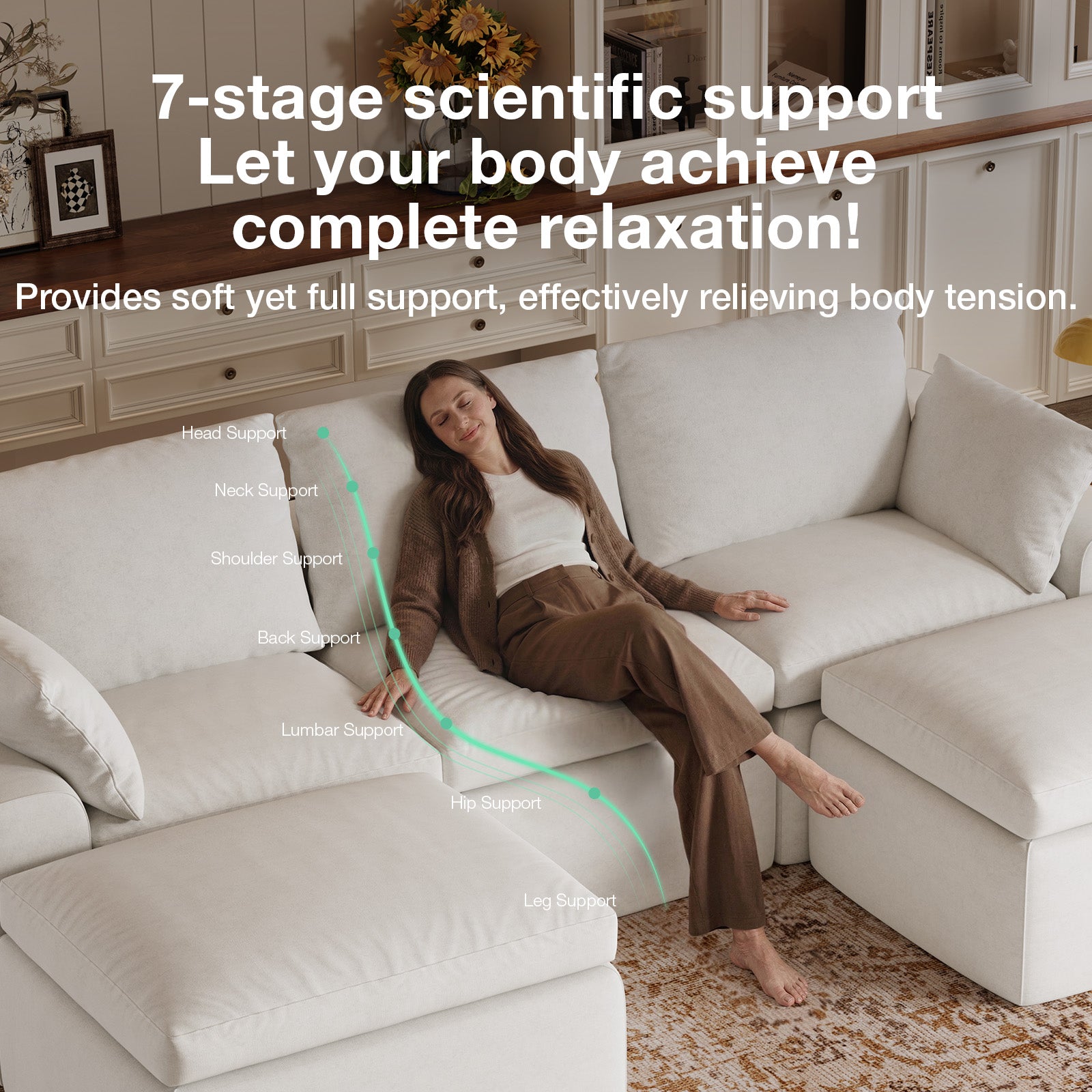 DayDrift Chenille Modular Sectional Sofa - White