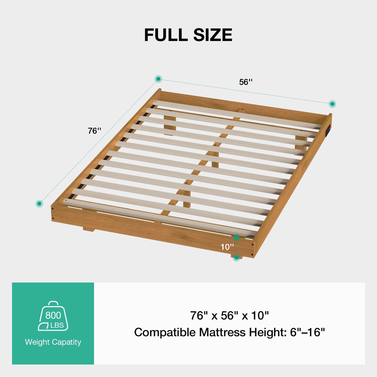 Alora Floating Solid Wood LED Bed Frame