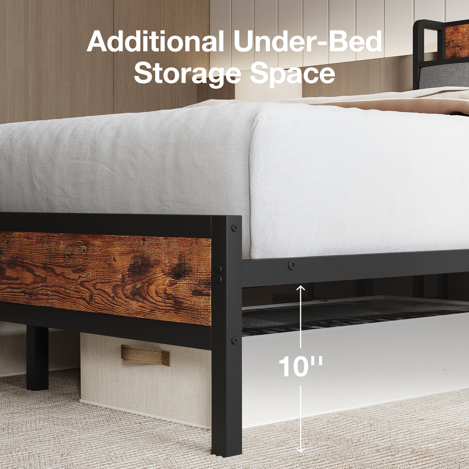 Atlas Charging Storage Bed Frame