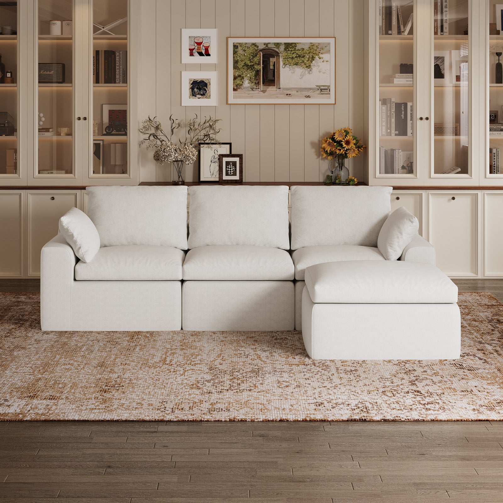 DayDrift Chenille Modular Sectional Sofa - White