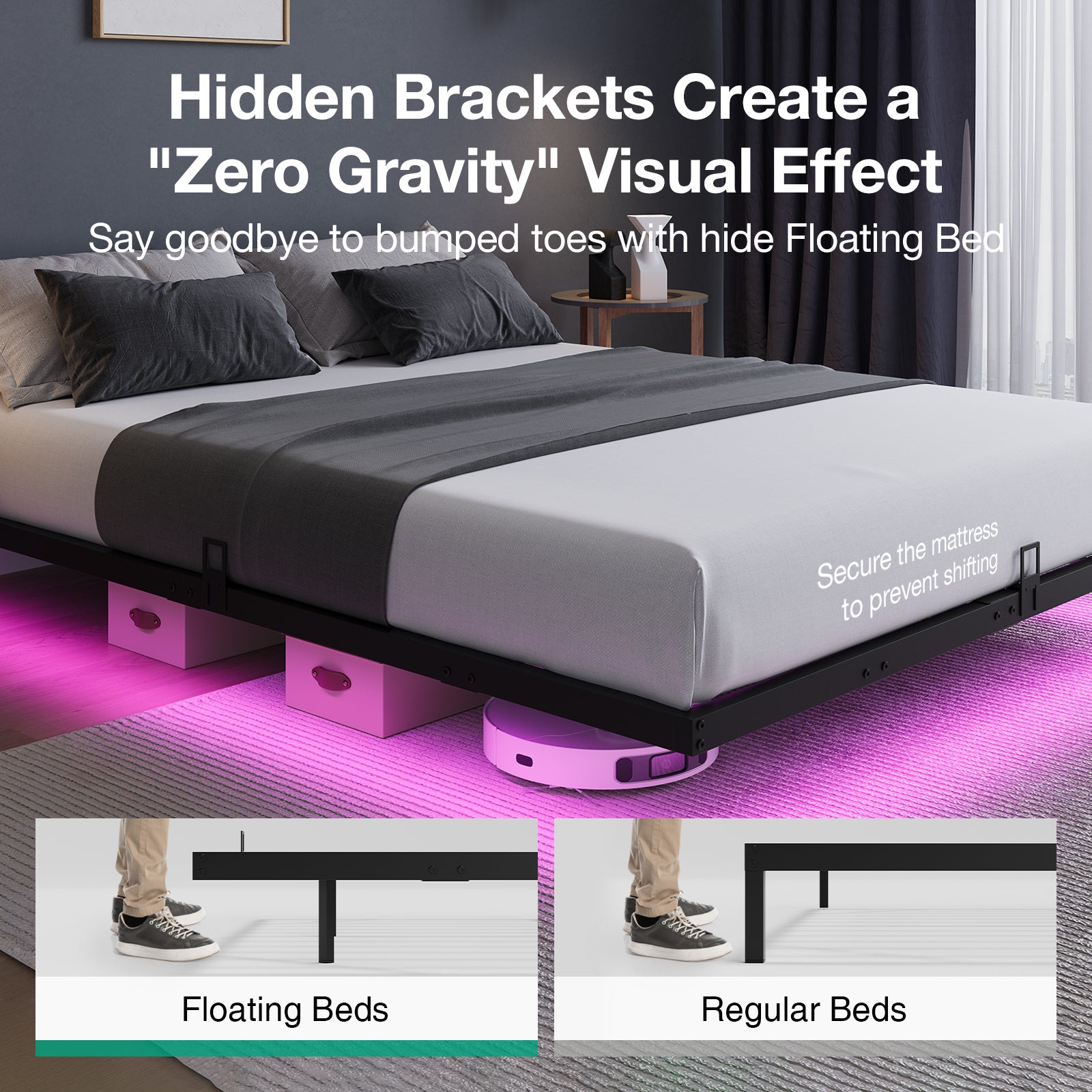 Aero Floating LED Bed Frame