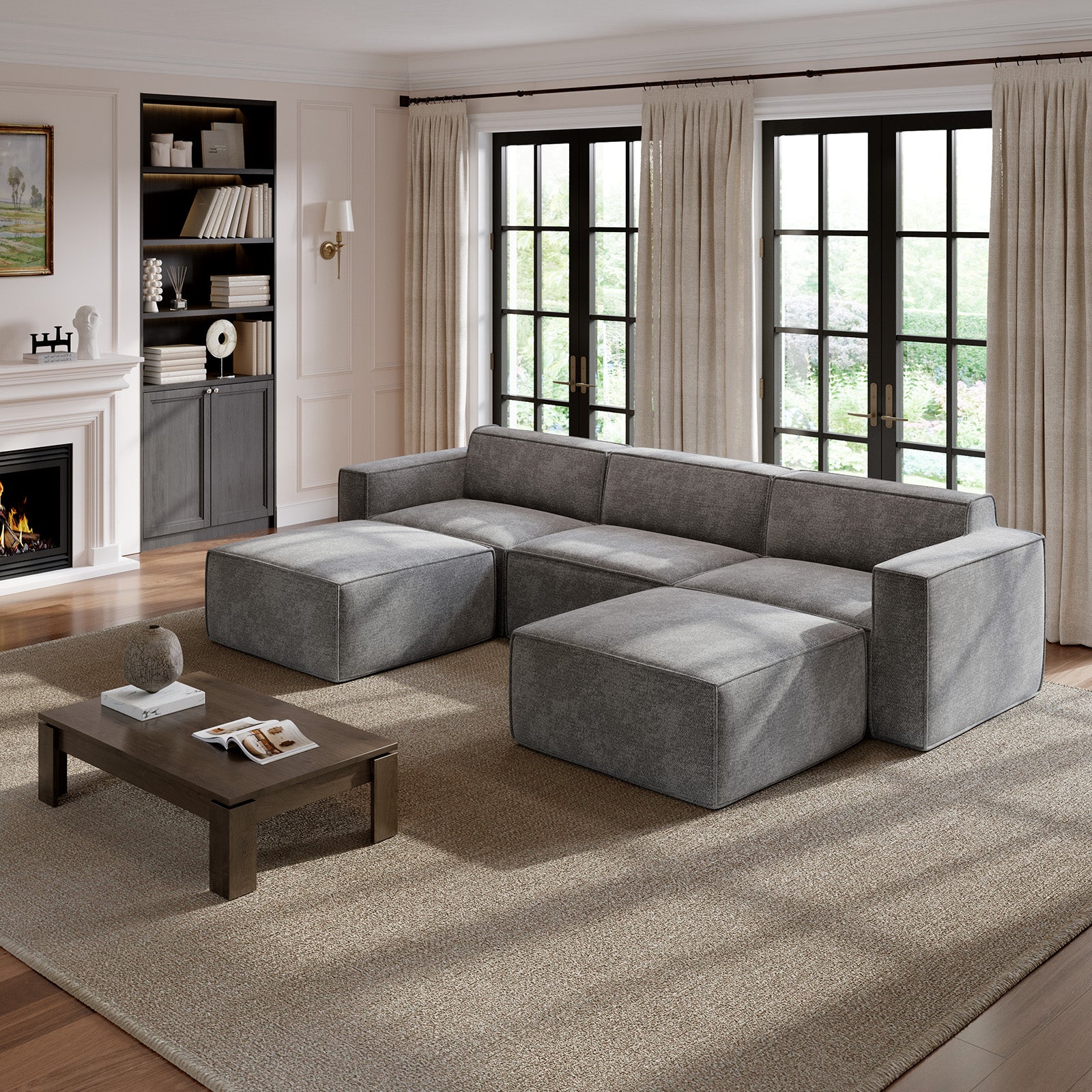 Minimalist Performance Chenille Modular Sofa - Dark Gray