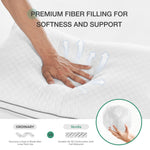 Bliss Silent Support pillow: soft, supportive fiber filling with airflow. Durable vs. ordinary construction.