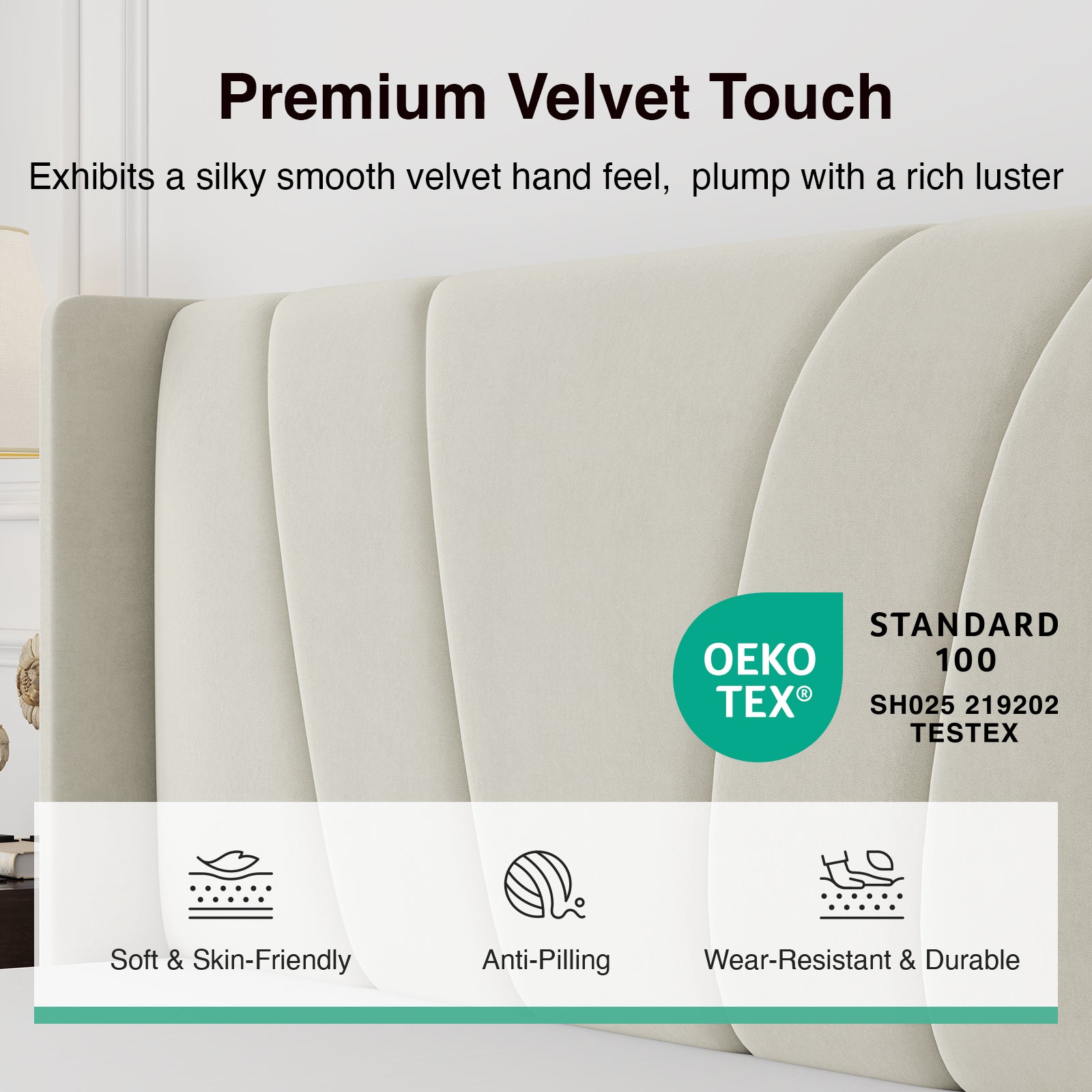 Haven Wingback Upholstered Bed Frame