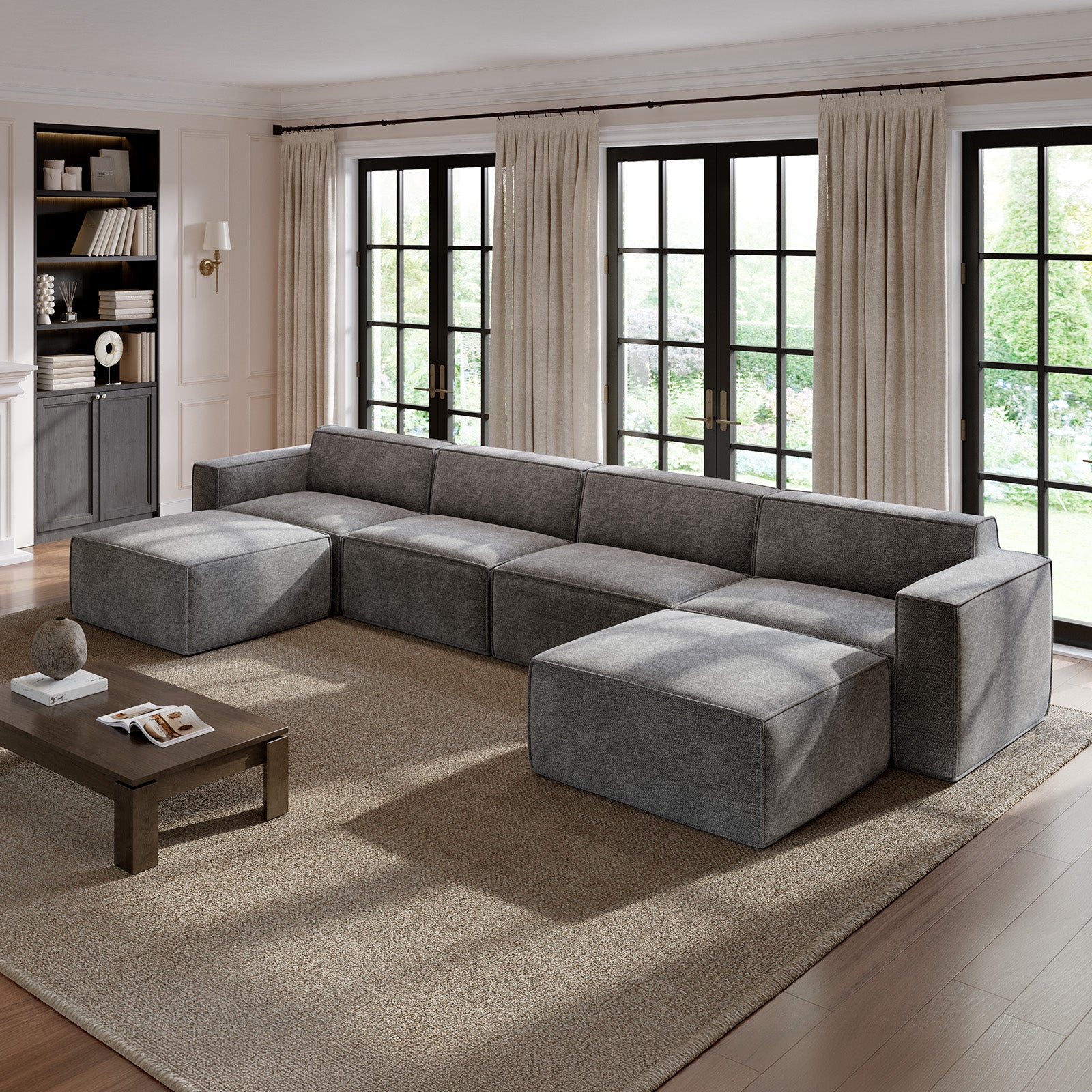 Minimalist Performance Chenille Modular Sofa - Dark Gray