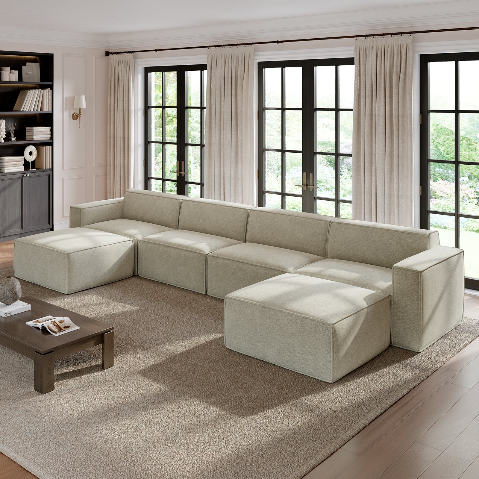 Minimalist Performance Chenille Modular Sofa - Beige