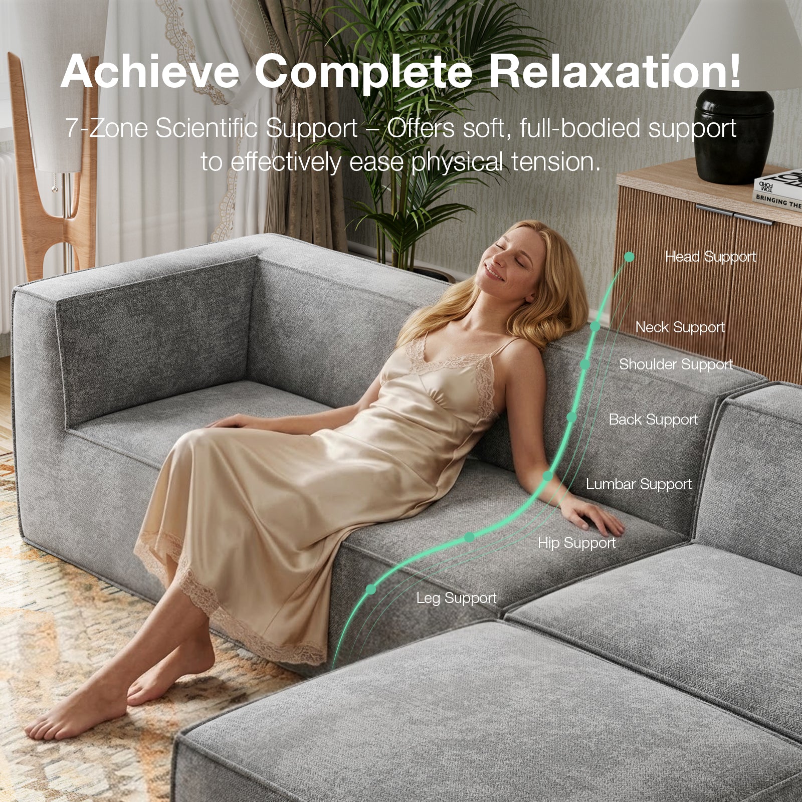 Minimalist Performance Chenille Modular Sofa - Dark Gray