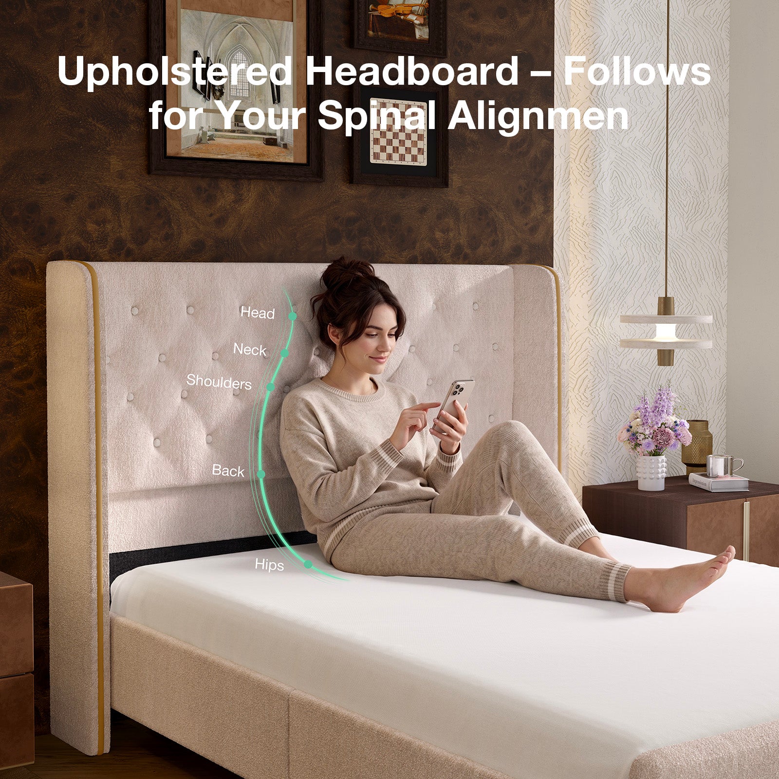 Lyla Velvet Upholstered Bed Frame