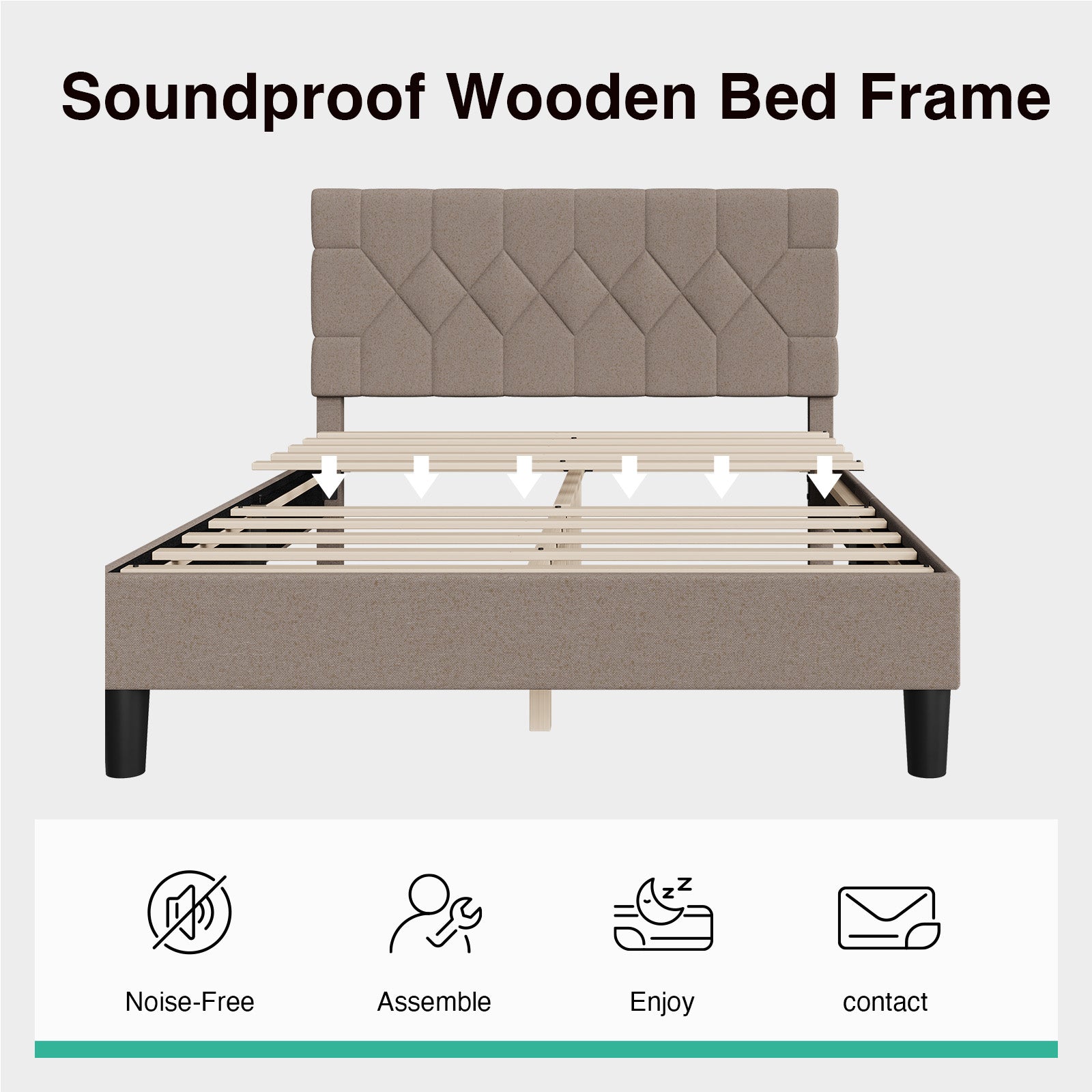 Aspen Bed Frame with Adjustable Headboard