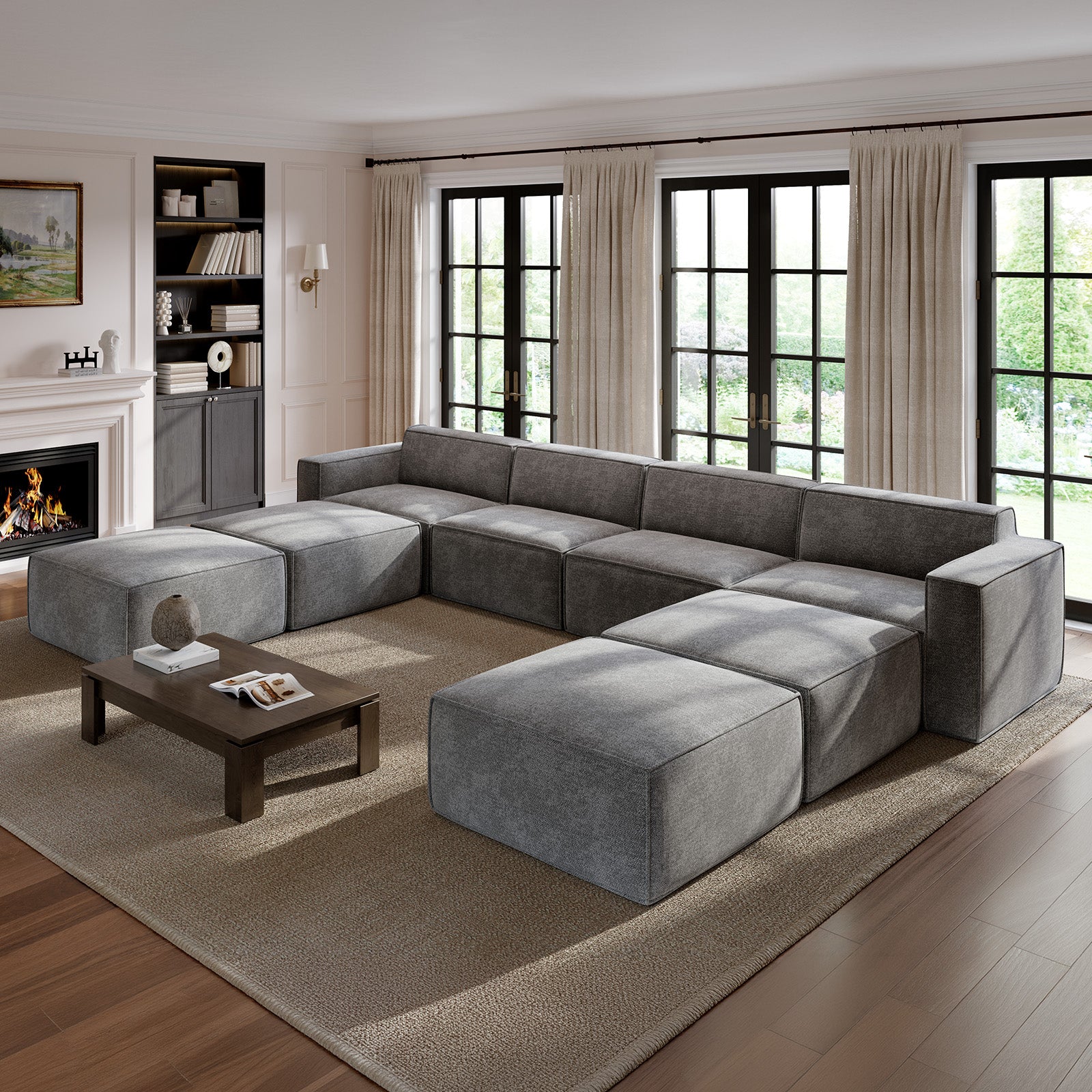 Minimalist Performance Chenille Modular Sofa - Dark Gray