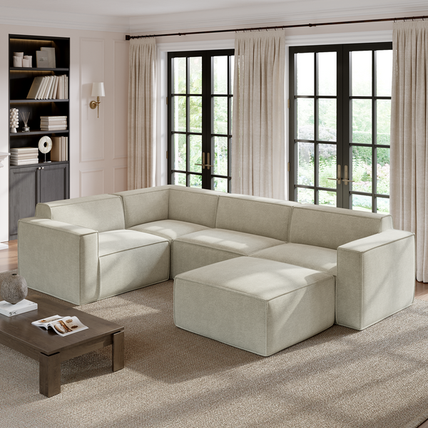 Minimalist Performance Chenille Modular Sofa - Beige