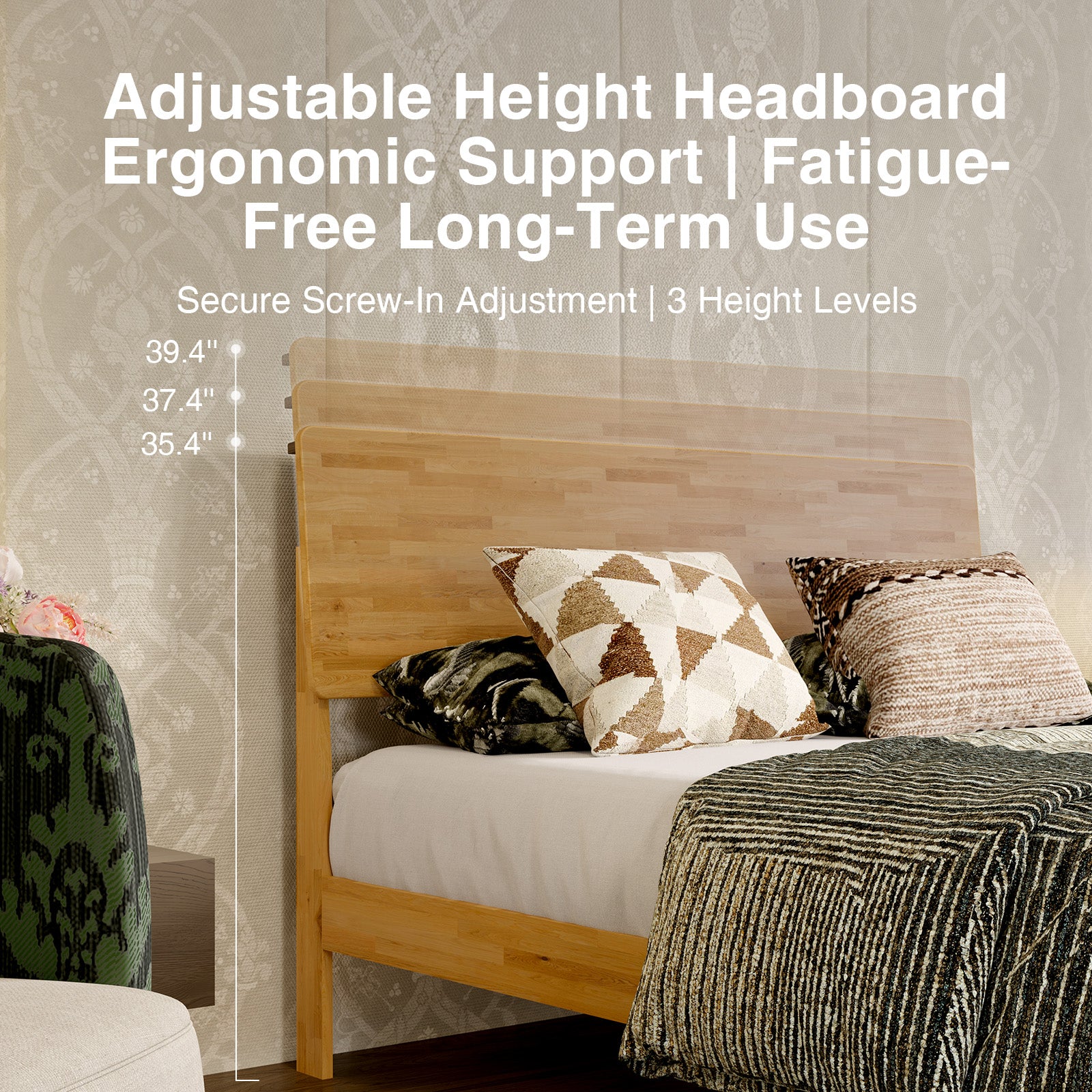Oakley Wooden Bed Frame with Adjustable Headboard