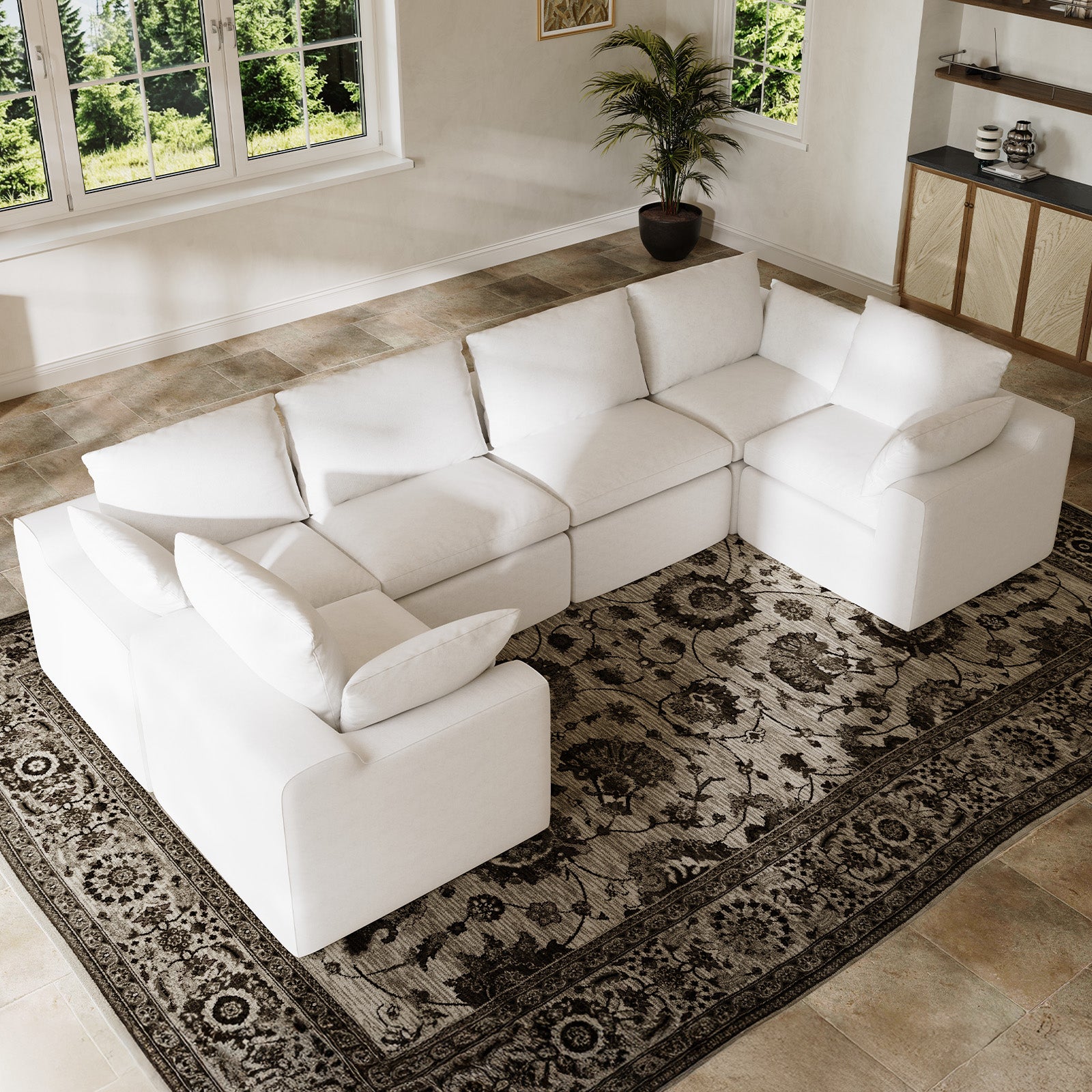DayDrift Chenille Modular Sectional Sofa - White