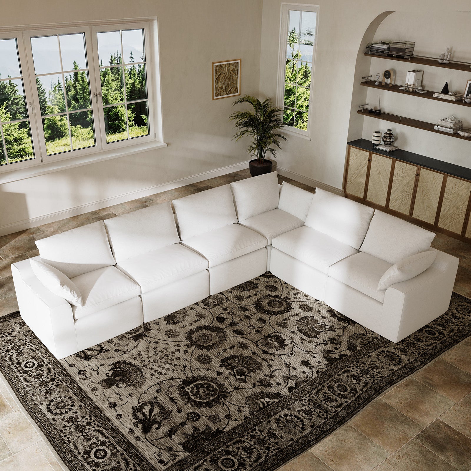 DayDrift Chenille Modular Sectional Sofa - White