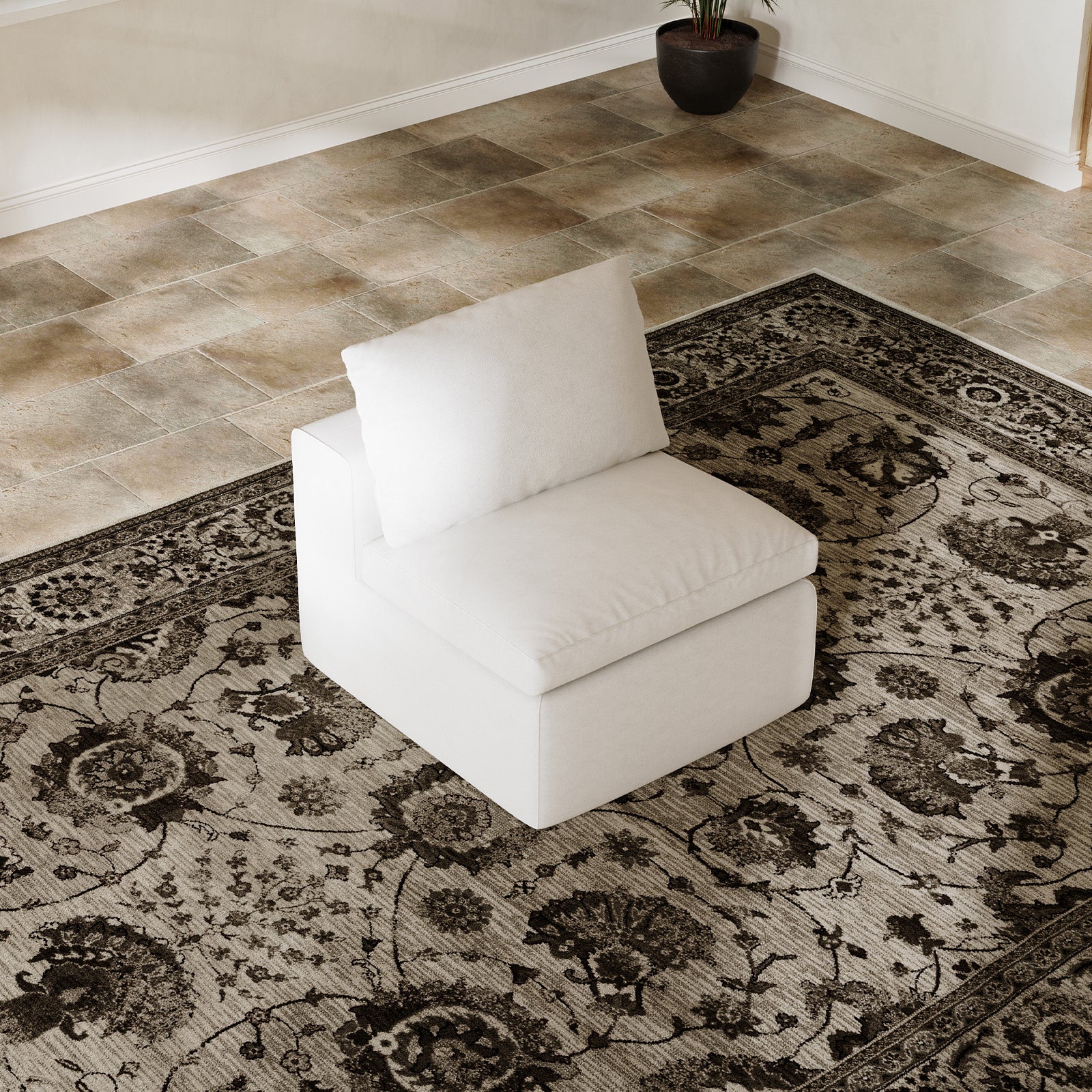 DayDrift Chenille Modular Sectional Sofa - White