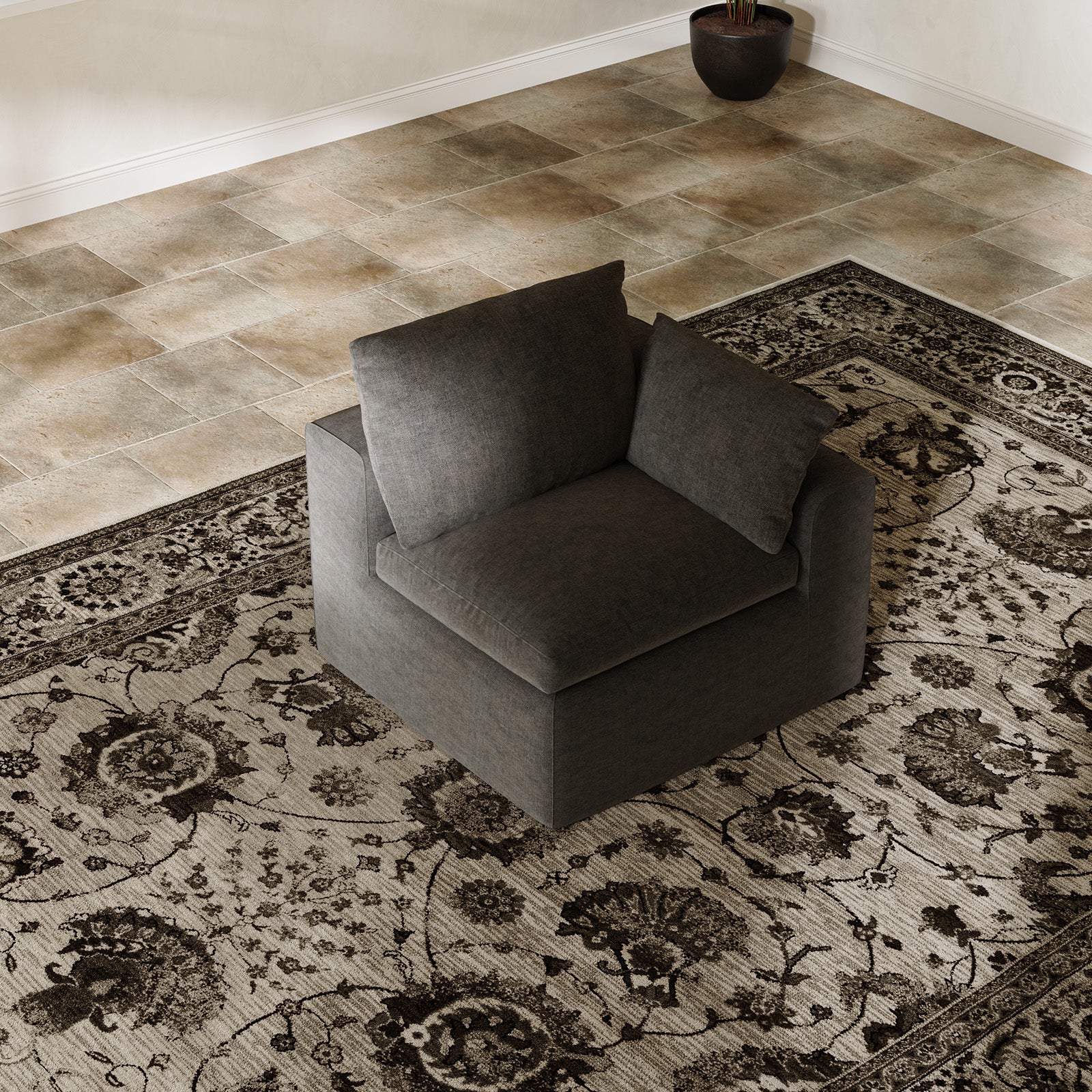 DayDrift Chenille Modular Sectional Sofa - Dark Gray