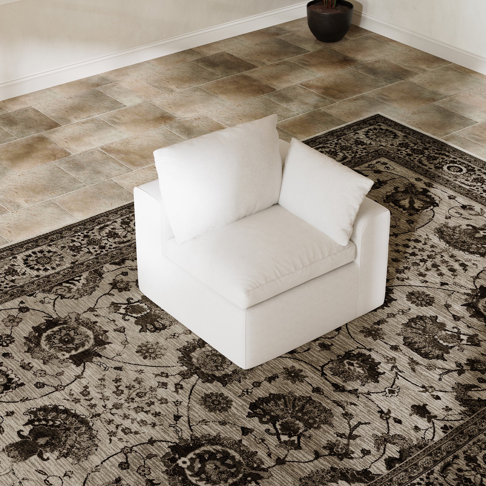 DayDrift Chenille Modular Sectional Sofa - White